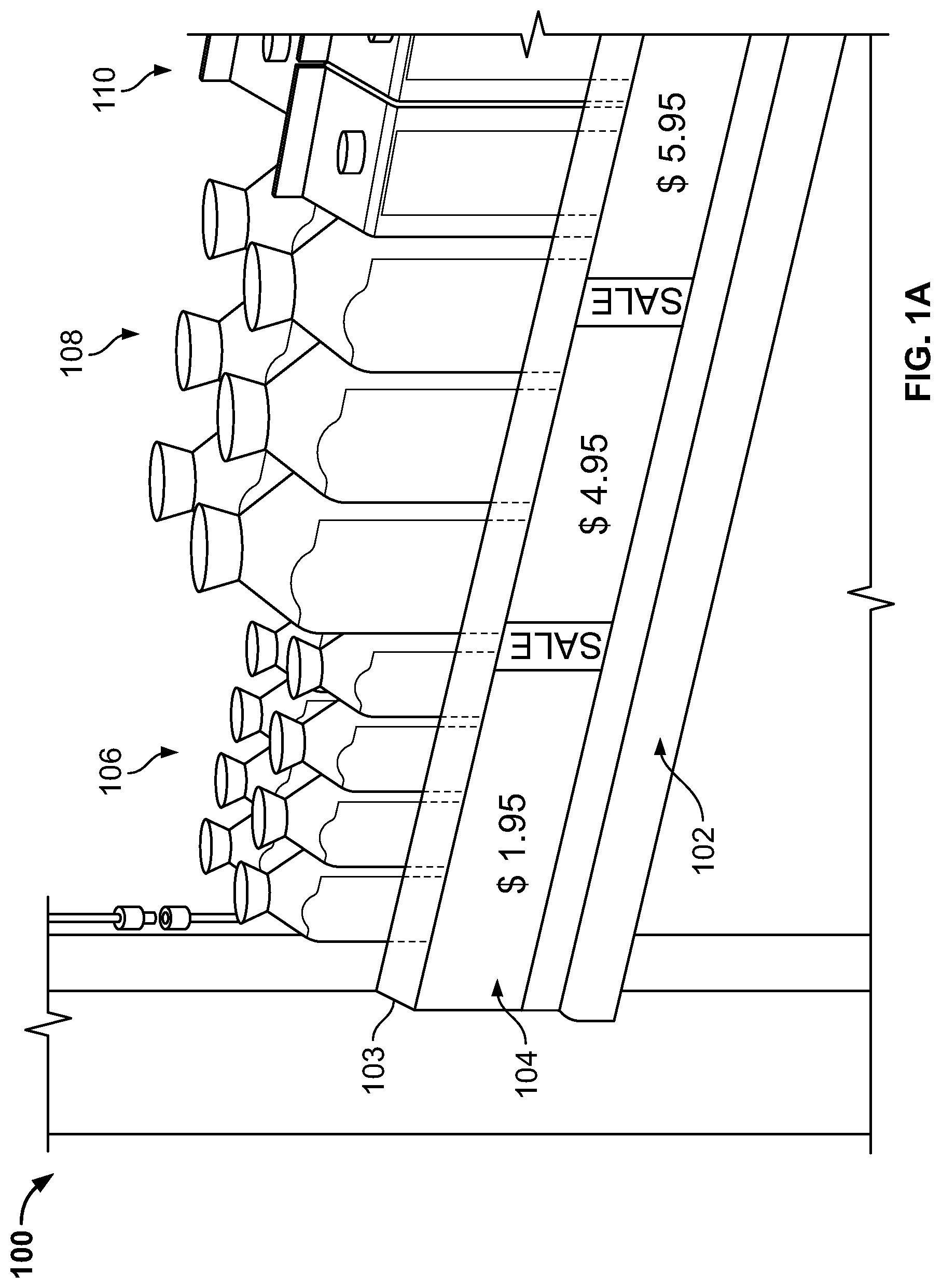 Patent US12327061 Figure 1 – Shelving display