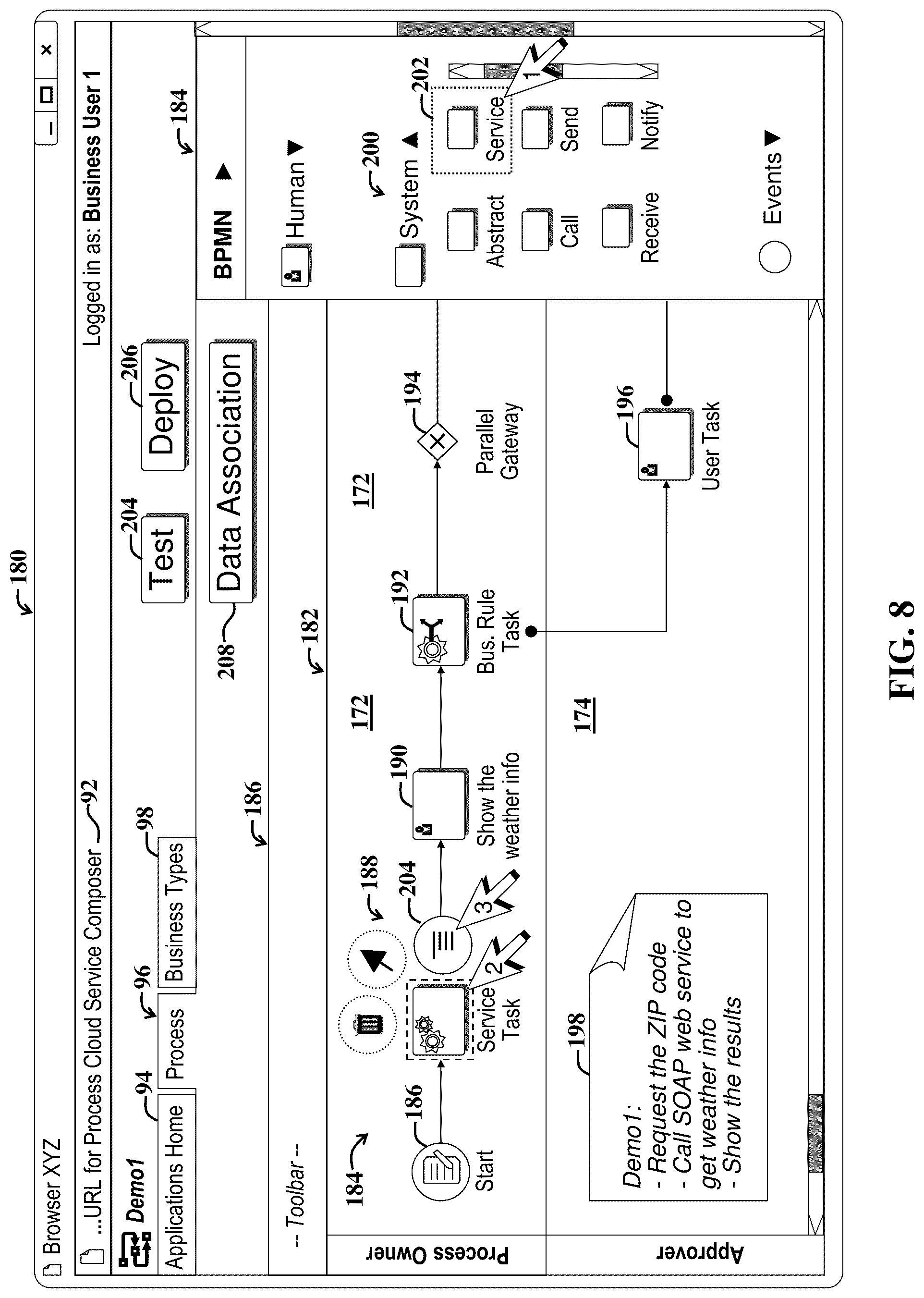 Patent US12327093 Figure 8 – Executing a process-based software application in a first computing environment and a second computing environment