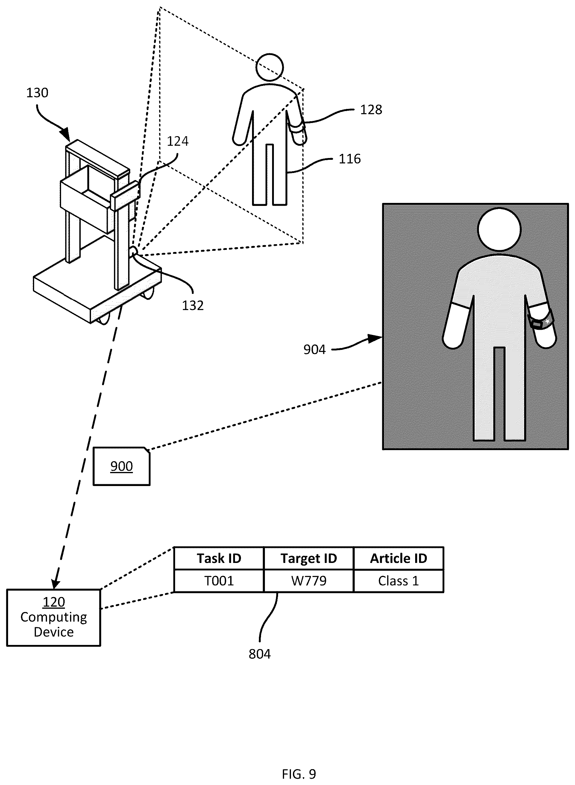 Patent US12327159 Figure 9 – Dynamic image annotation using infrared-identifiable wearable articles
