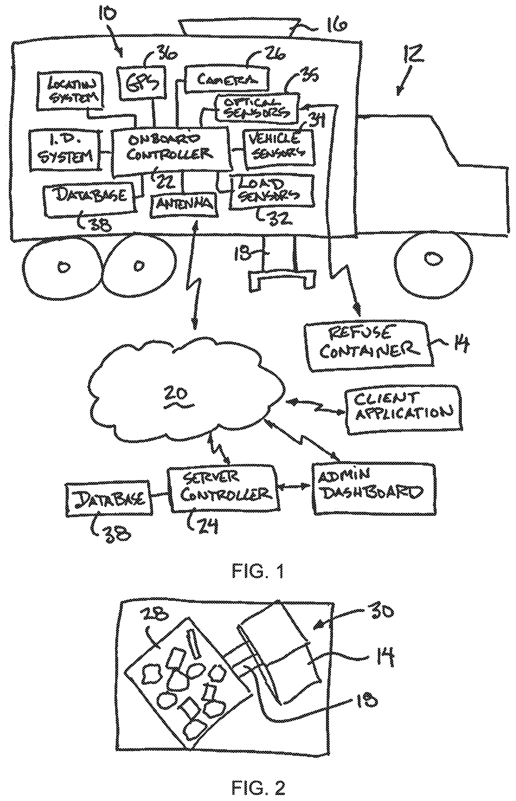 Patent US12327225 Figure 1 – Waste auditing system using service vehicles