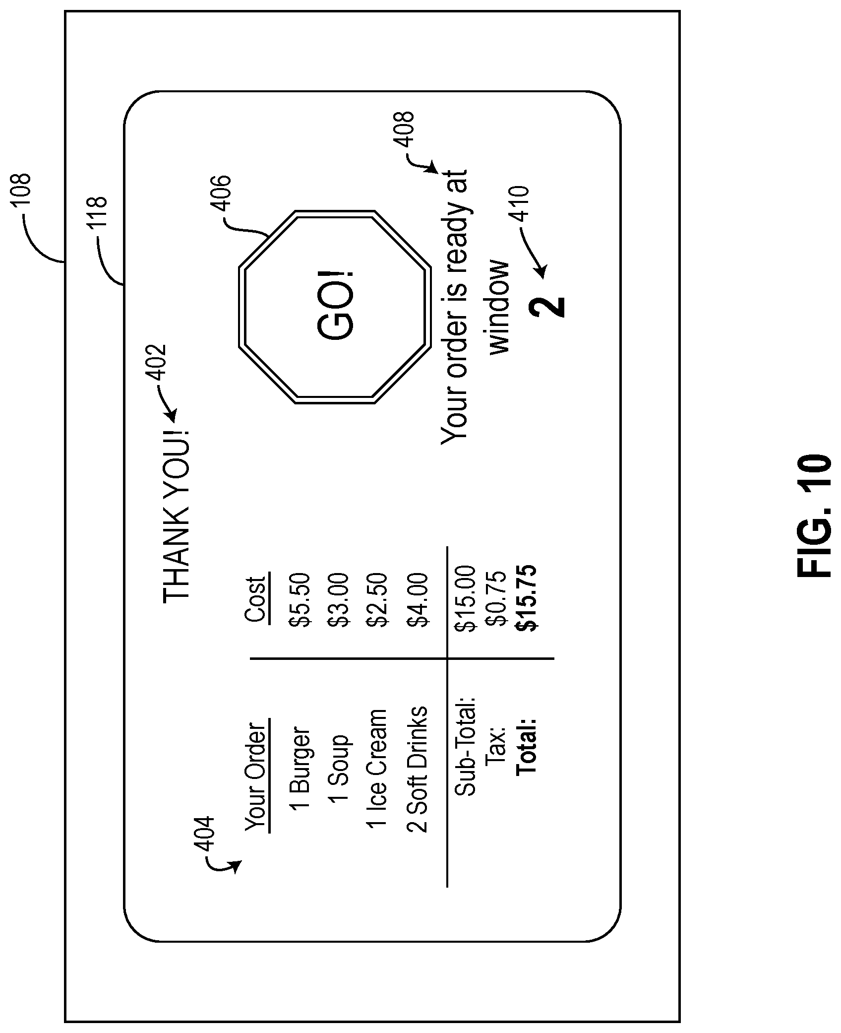 Patent US12327230 Figure 10 – Drive through system with traffic management