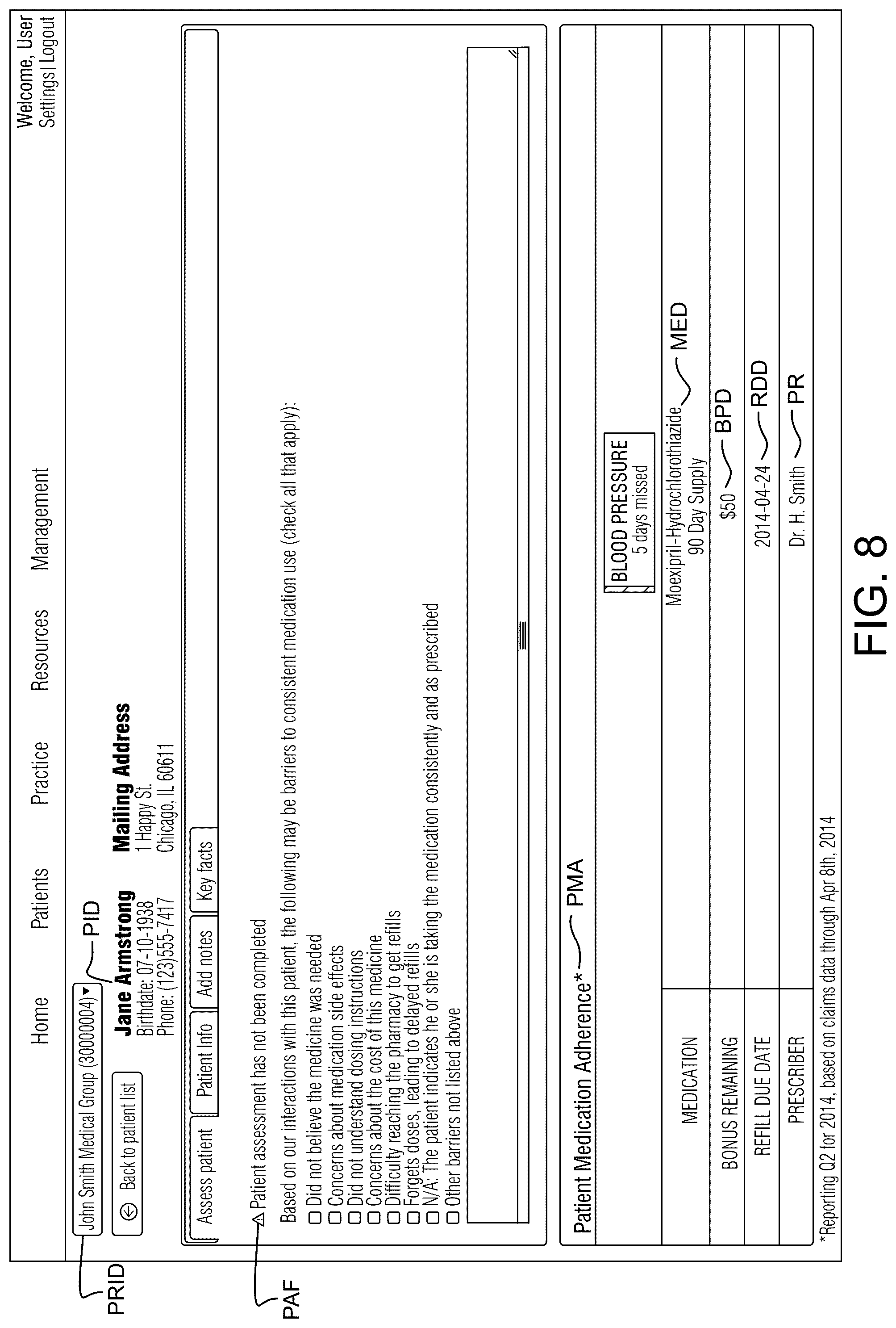 Patent US12327262 Figure 8 – Medical accountable provider platform