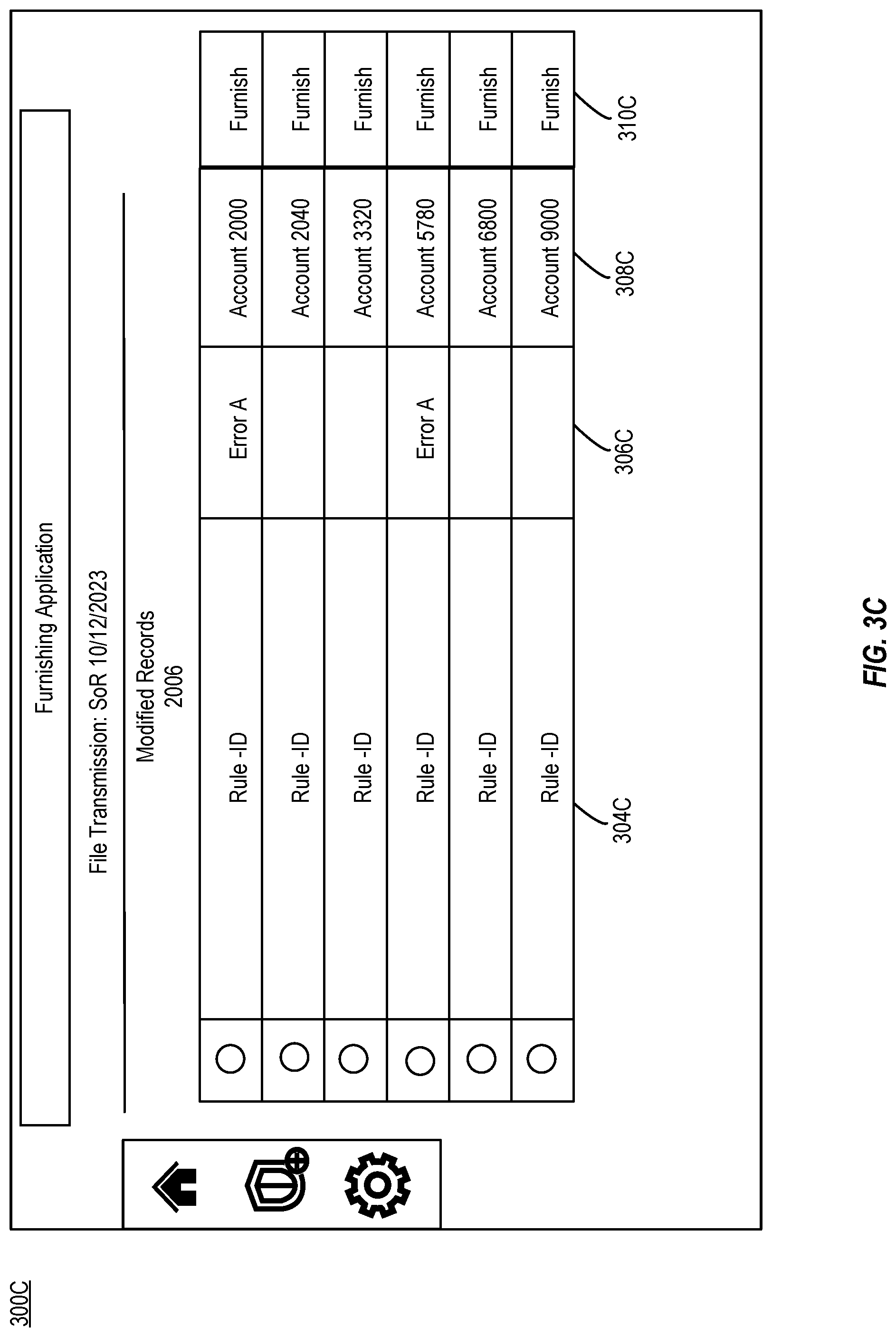 Patent US12327282 Figure 5 – User interface for identifying and correcting results of data processing rules preventing transmission of data