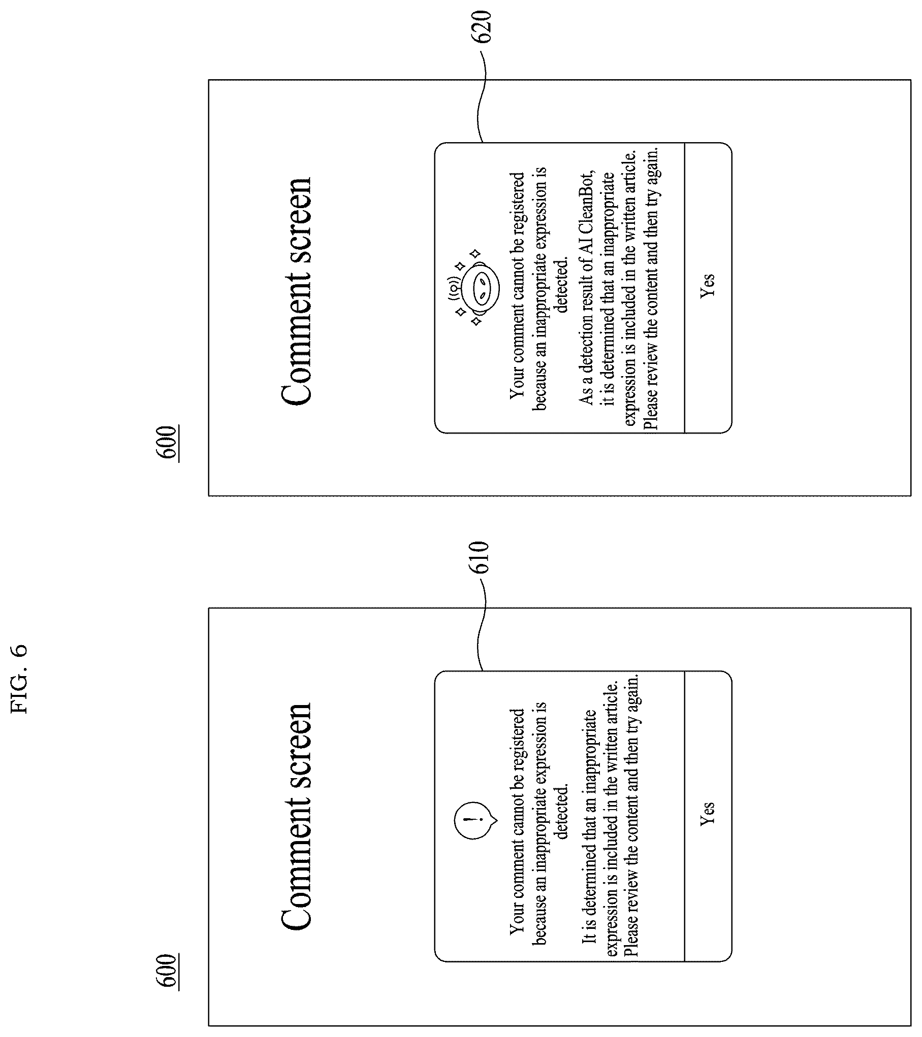 Patent US12327286 Figure 6 – Method and system for responding to malicious comments