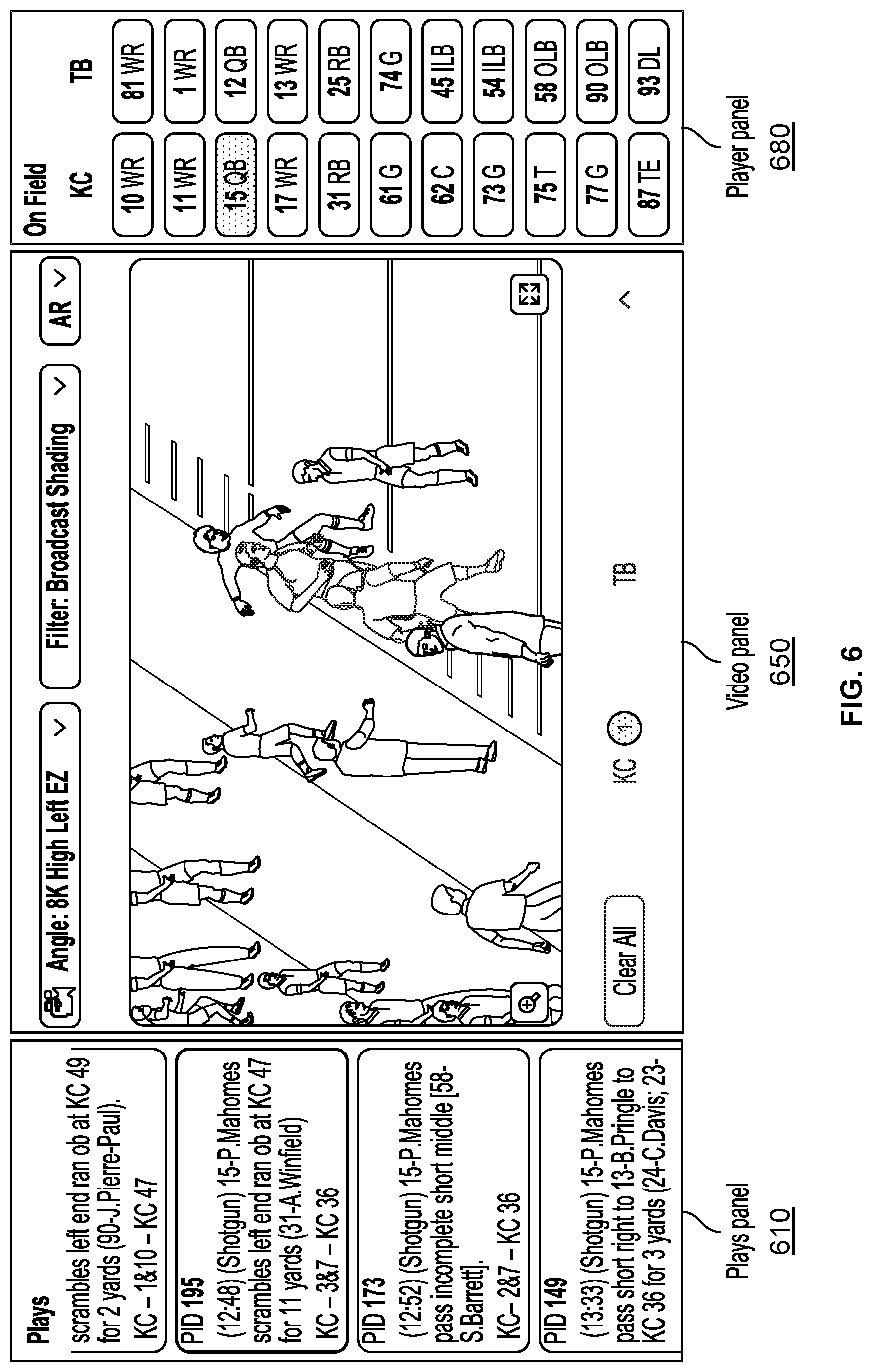 Patent US12327300 Figure 6 – Adding augmented reality to a sub-view of a high resolution central video feed