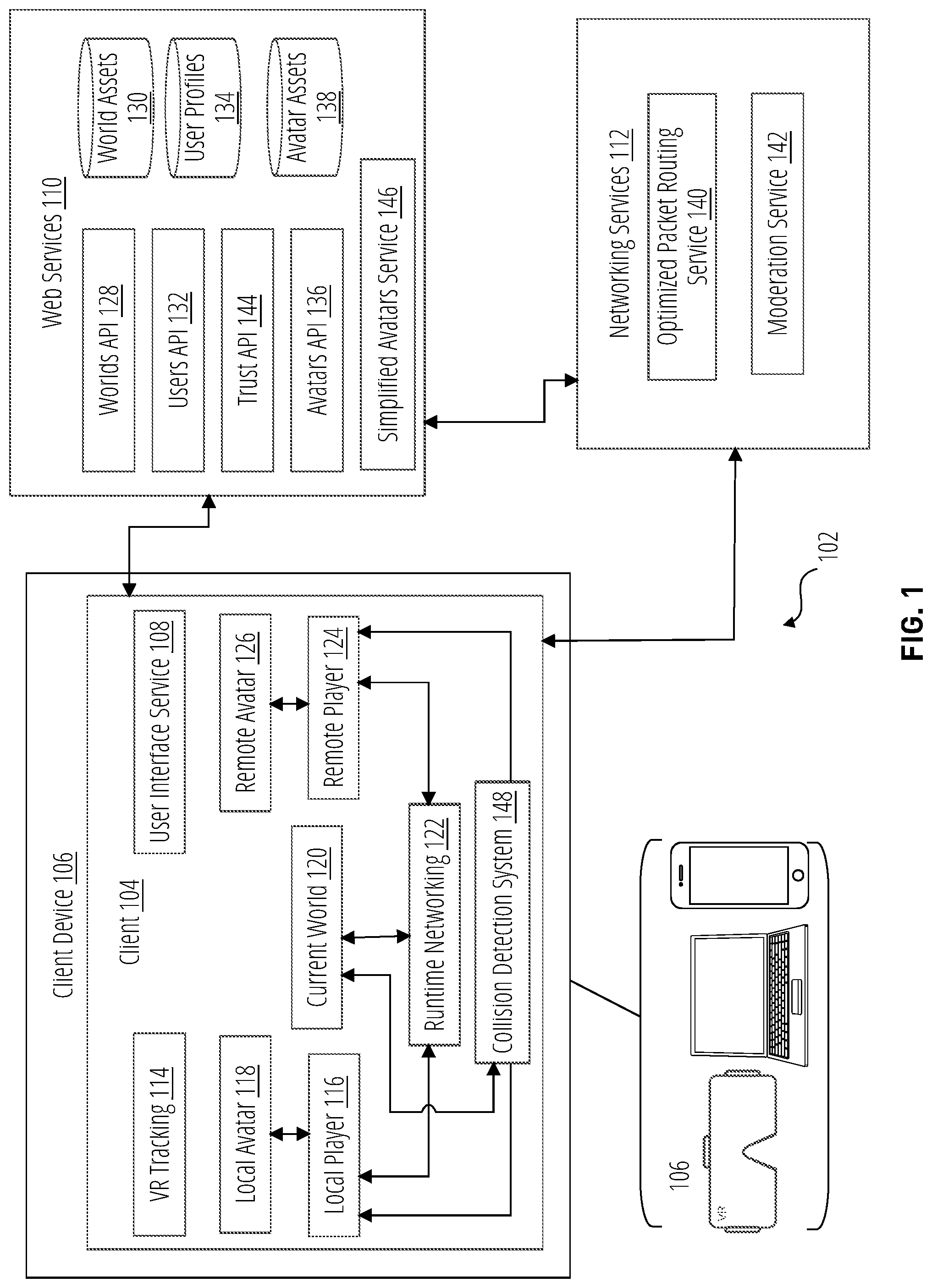 Patent US12327305 Figure 1 – Safety policy for contact interactions between avatars