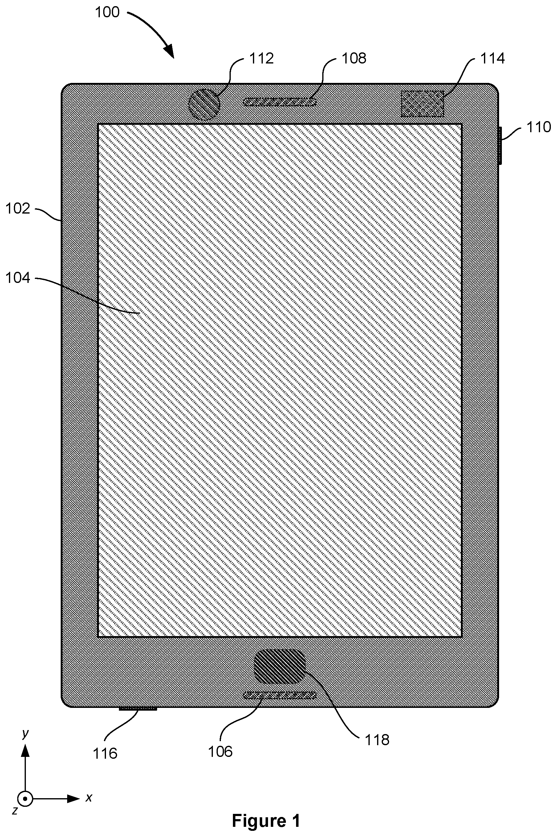 Patent US12327426 Figure 1 – Ultrasonic fingerprint sensor for under-display applications
