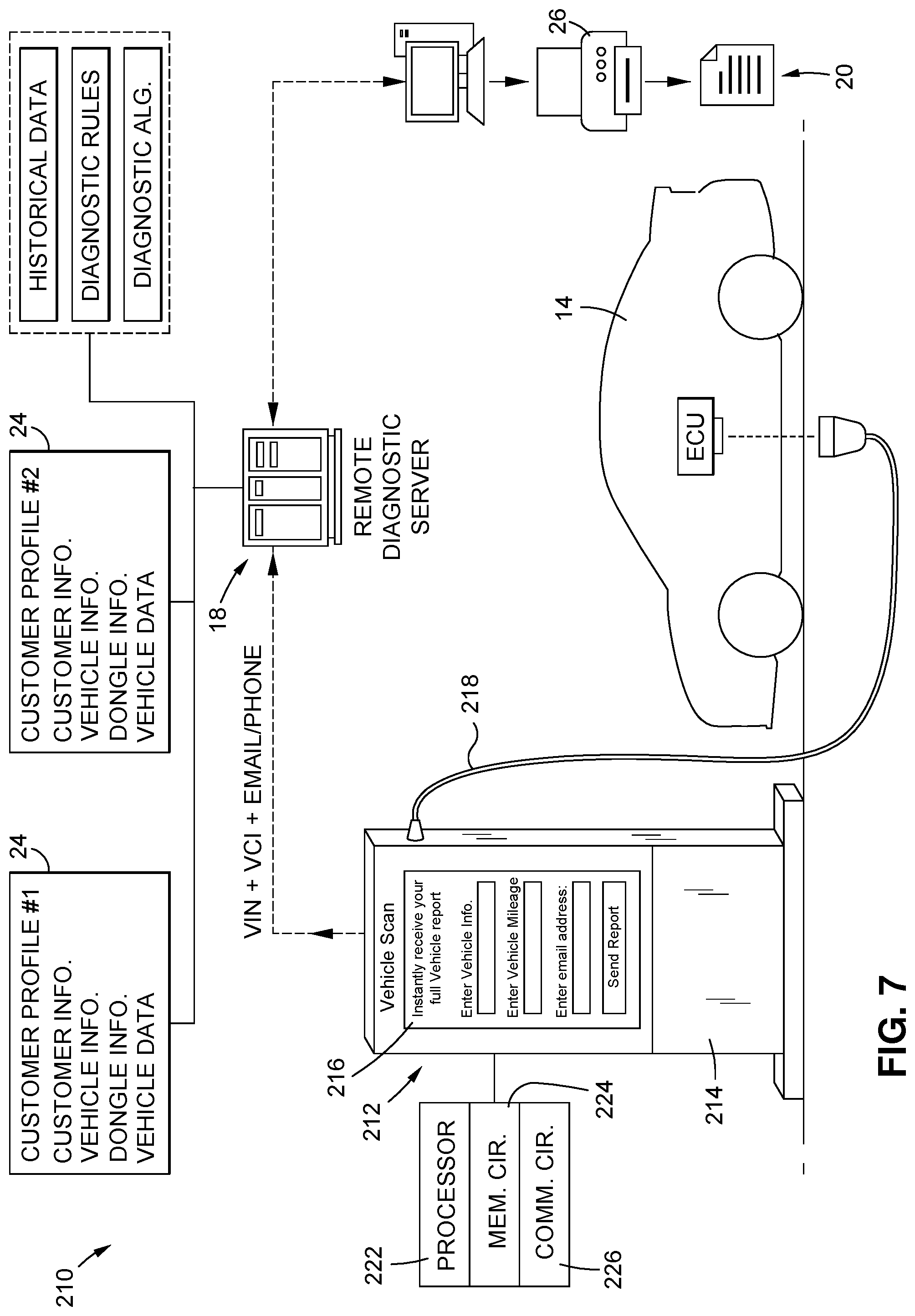 Patent US12327439 Figure 7 – Vehicle diagnostic system and related methodology deployable at vehicle service facility