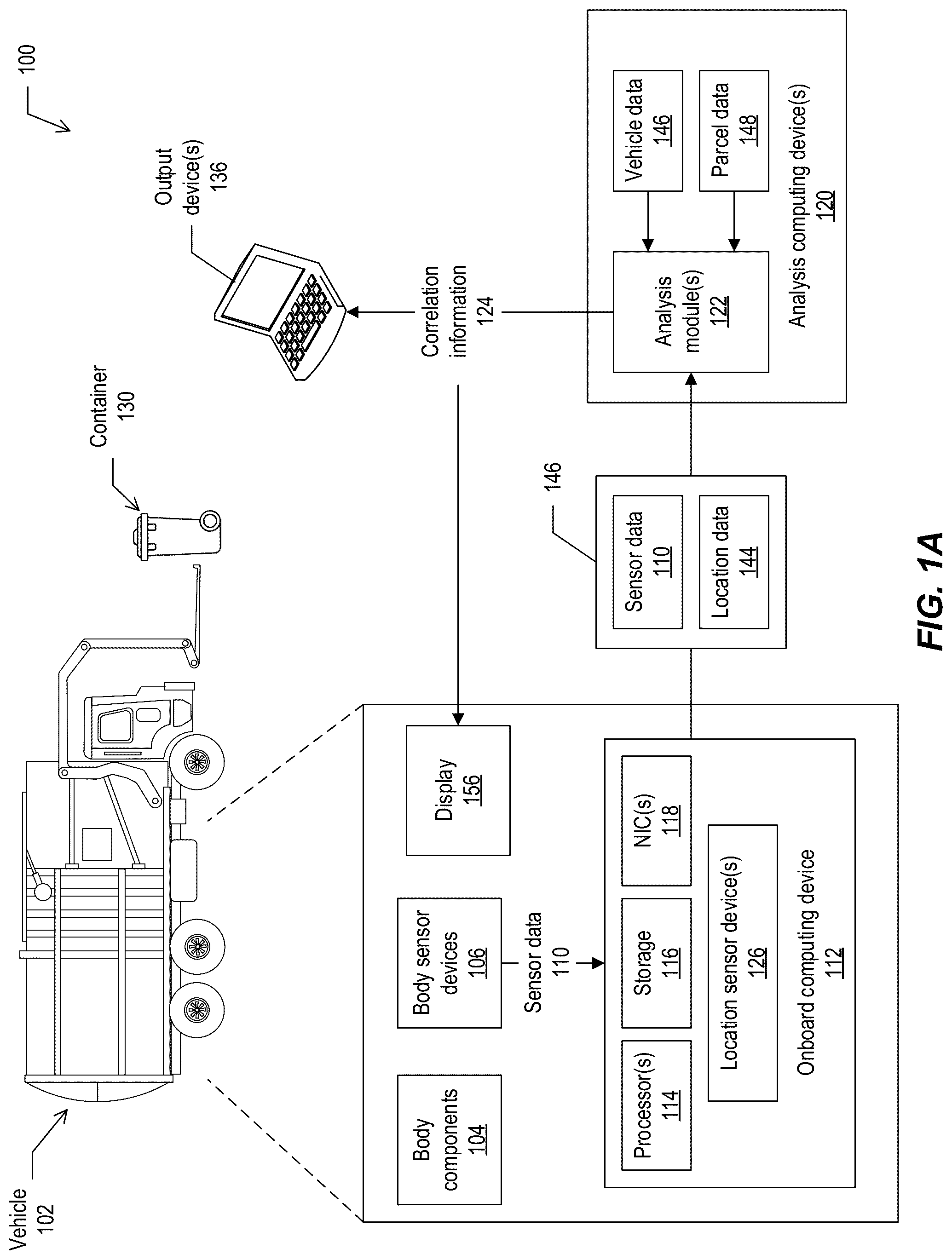 Patent US12327446 Figure 1 – Refuse container identification using parcel data