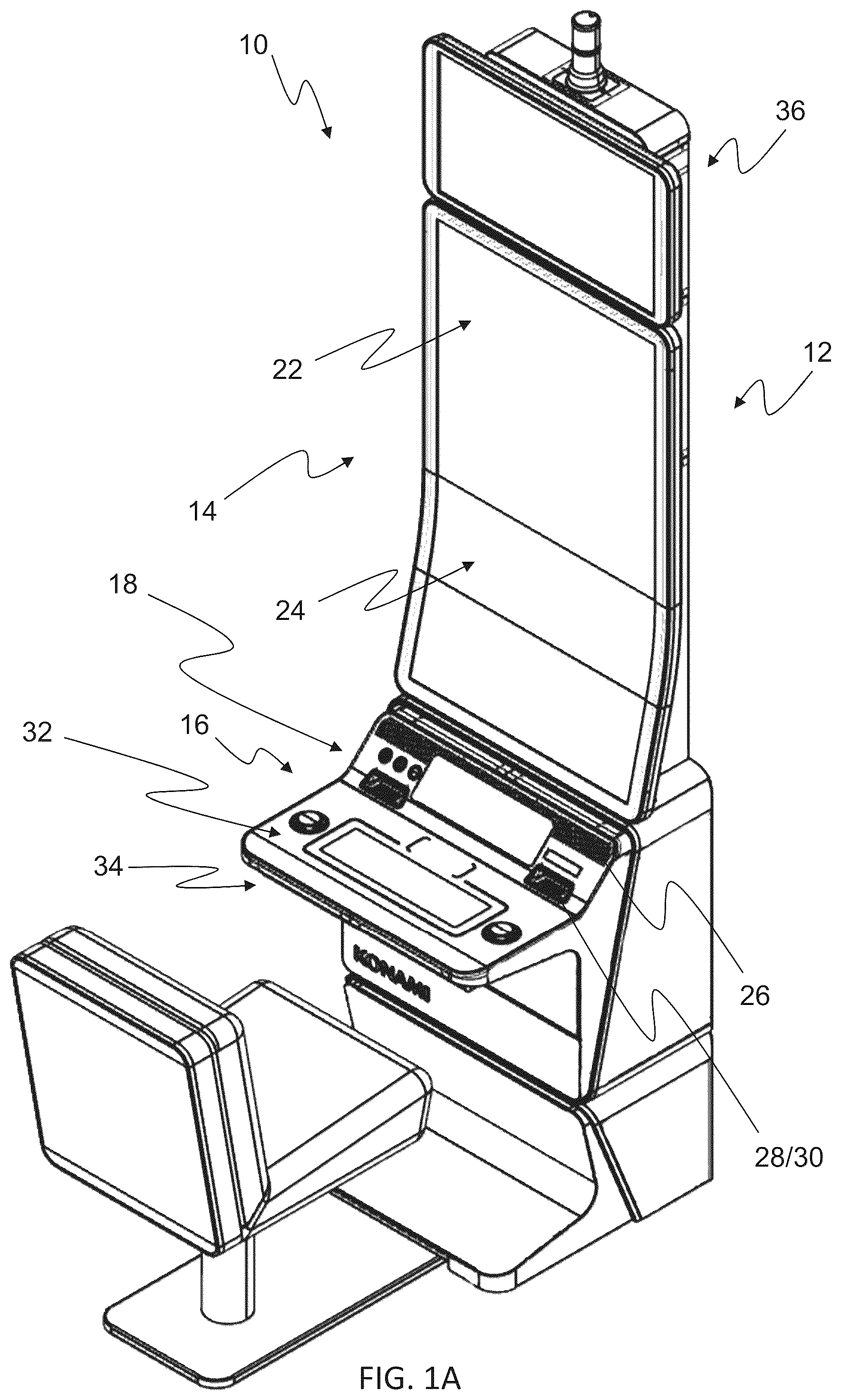 Patent US12327460 Figure 1 – Gaming machine and method of operating a gaming machine including primary and secondary memory storage devices