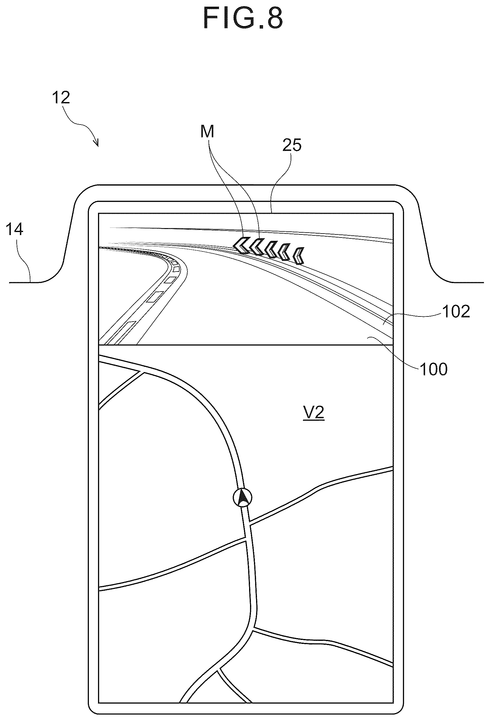 Patent US12327475 Figure 8 – Vehicle display device, vehicle display system, vehicle display method, and non-transitory storage medium storing a program