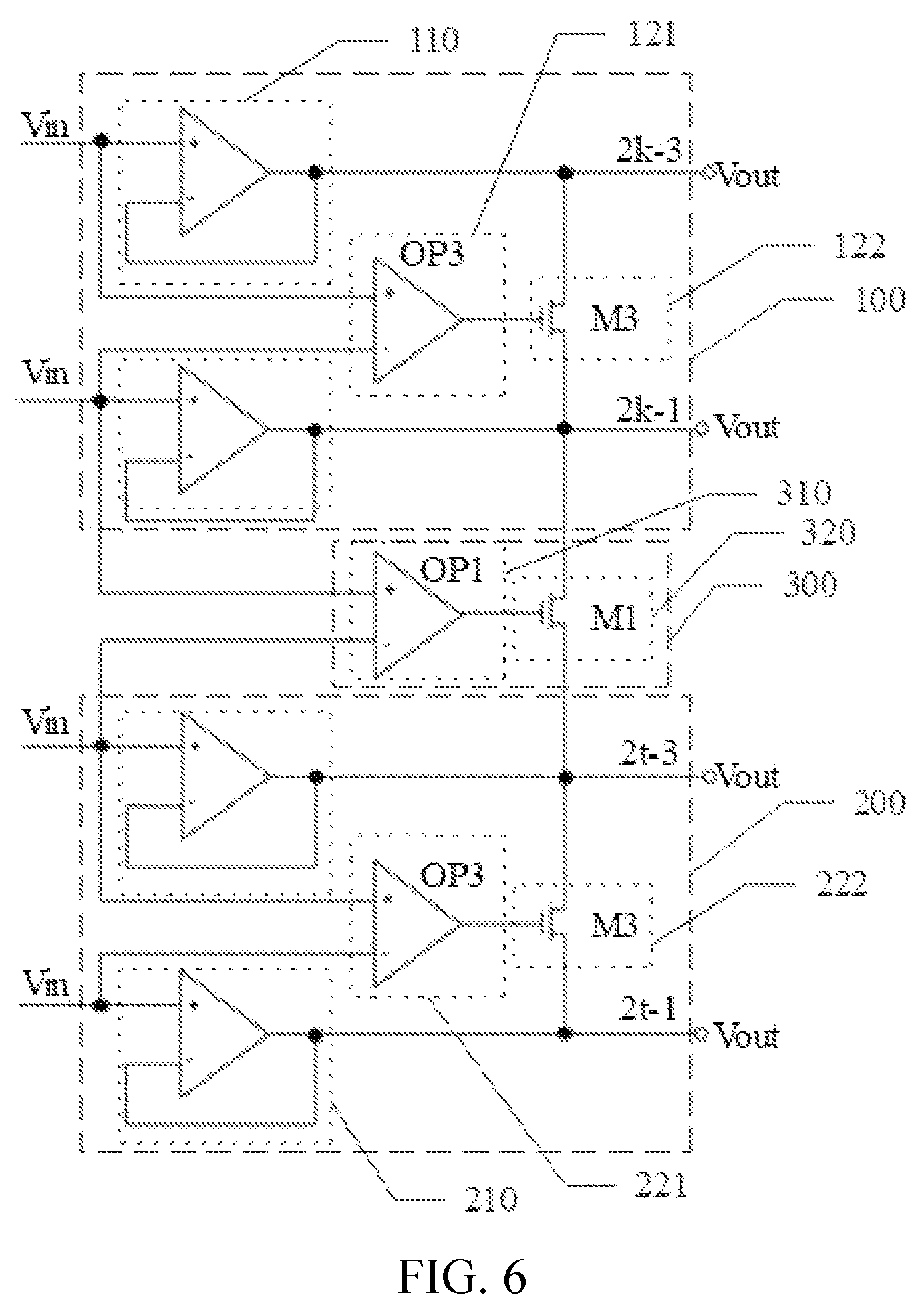 Patent US12327502 Figure 6 – Driver device having output control module connected between a plurality of data driver chips and display device including the same