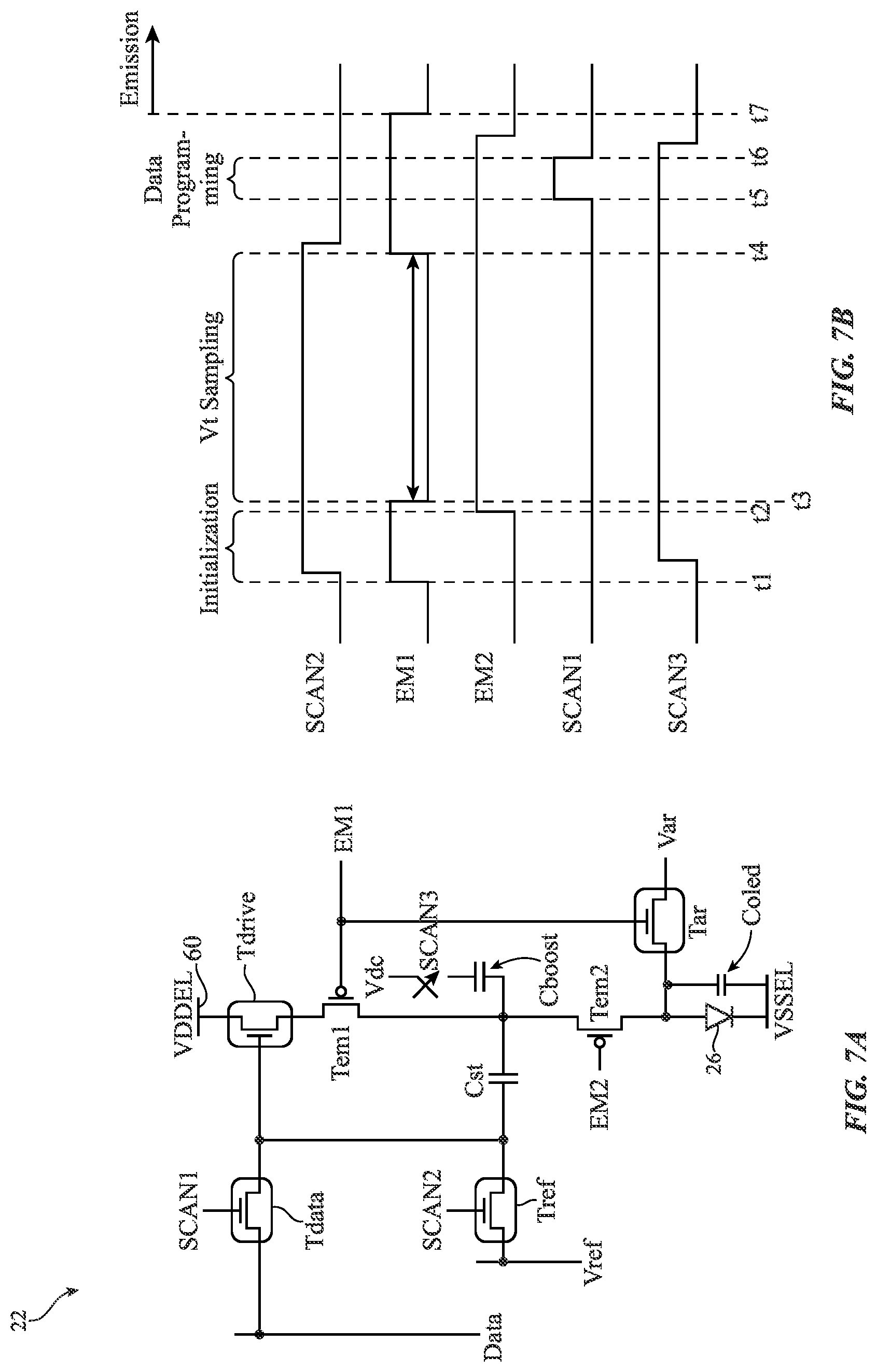 Patent US12327519 Figure 8 – Electronic devices with displays for mitigating cathode noise