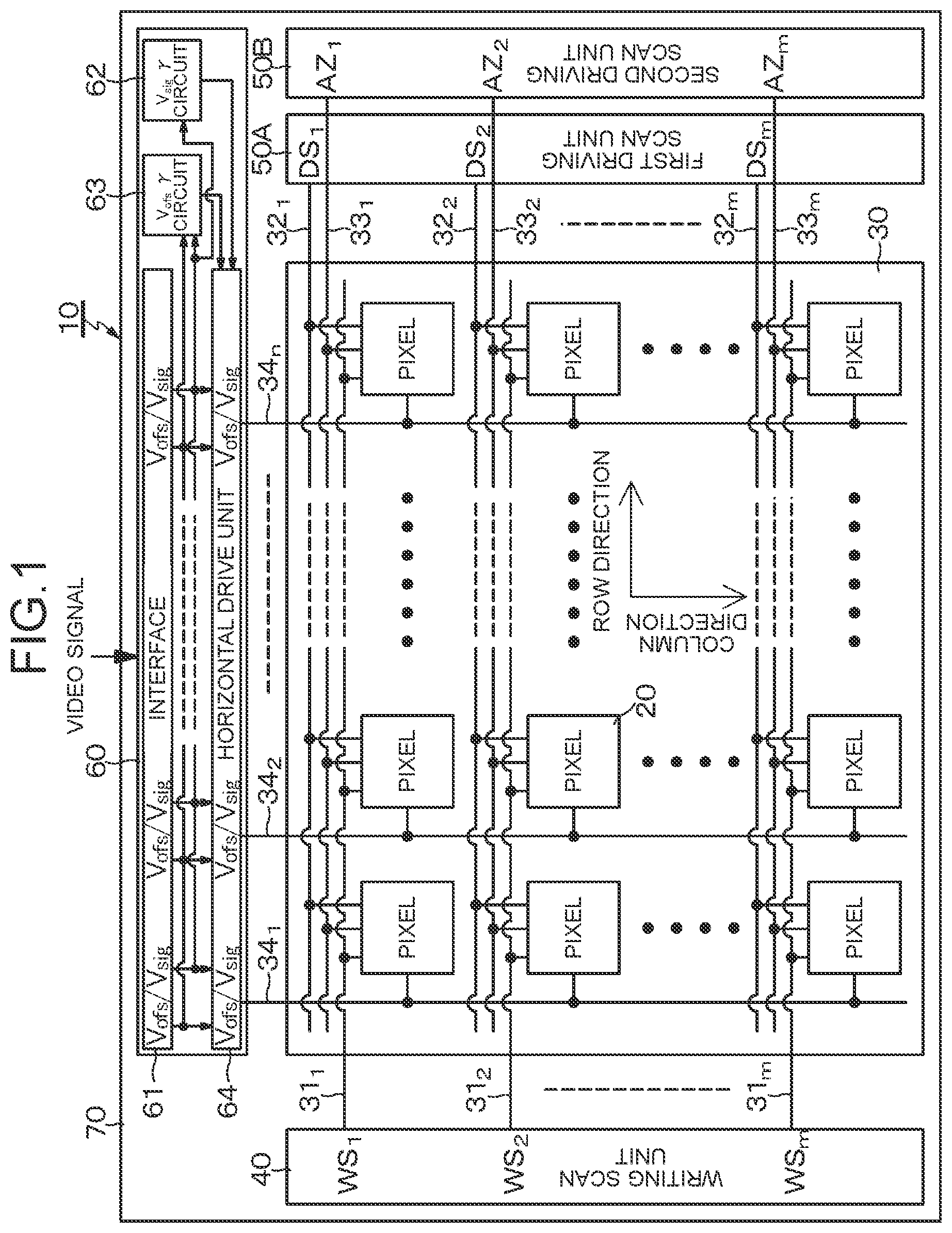 Patent US12327522 Figure 1 – Display device, drive method for display device, and electronic device