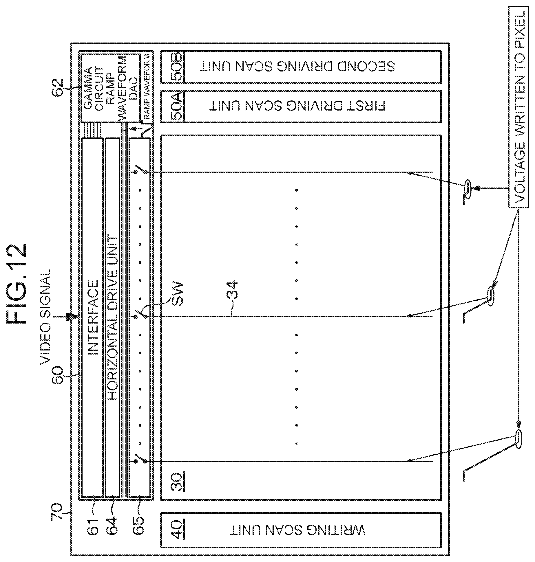 Patent US12327522 Figure 12 – Display device, drive method for display device, and electronic device