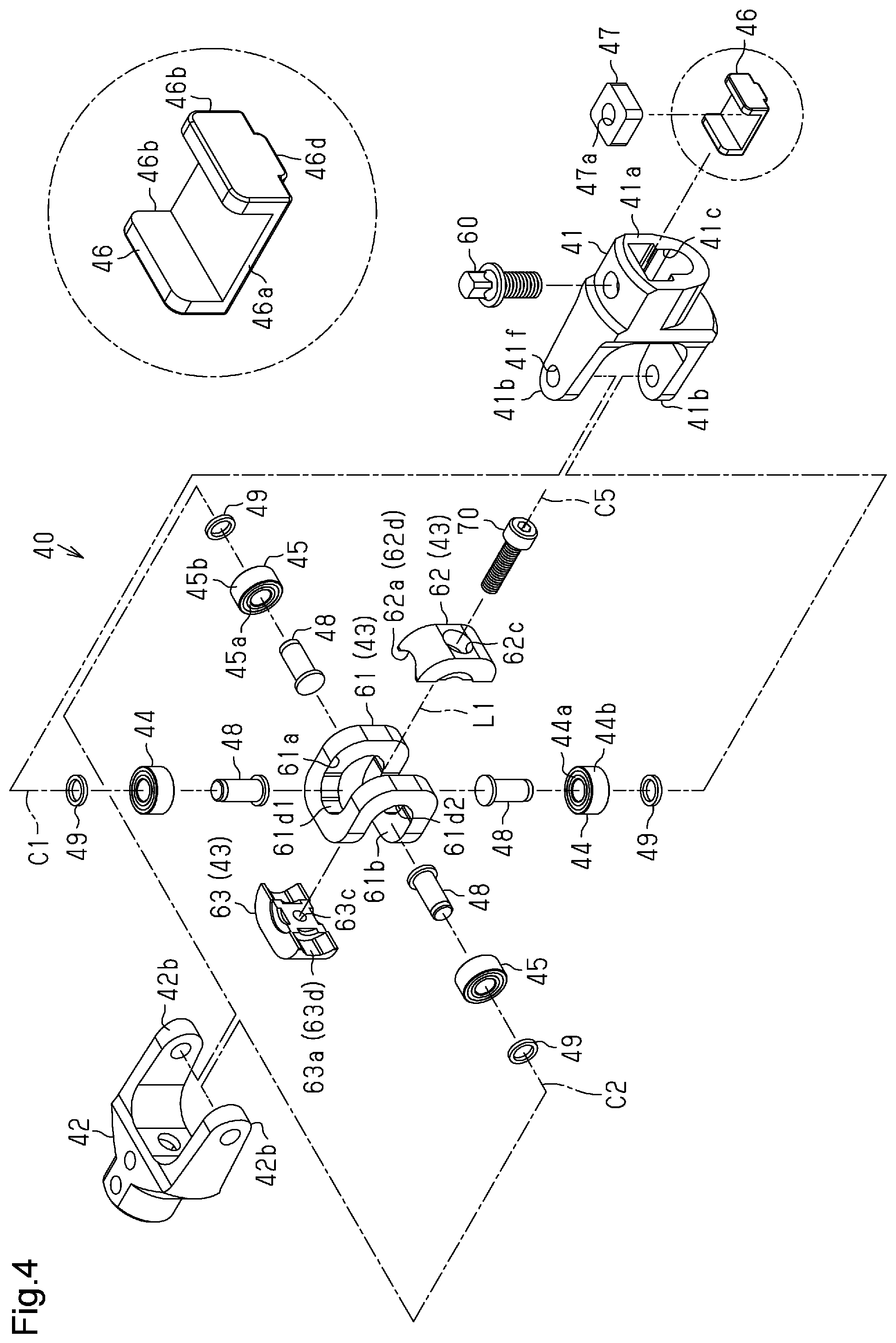 Patent US12327536 Figure 3 – Universal joint, coupling rod appratus, and musical instrument pedal device
