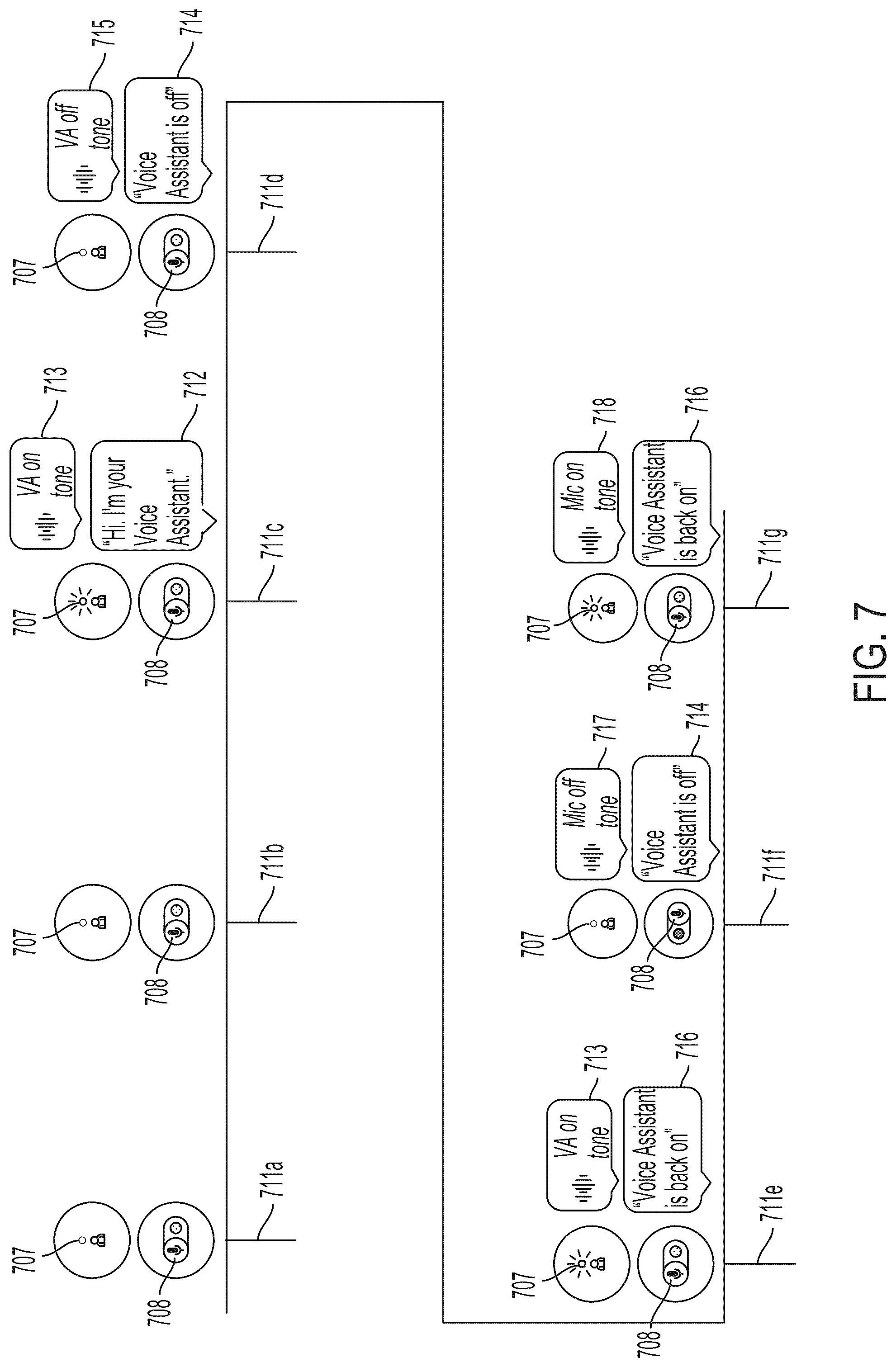 Patent US12327556 Figure 12 – Enabling and disabling microphones and voice assistants
