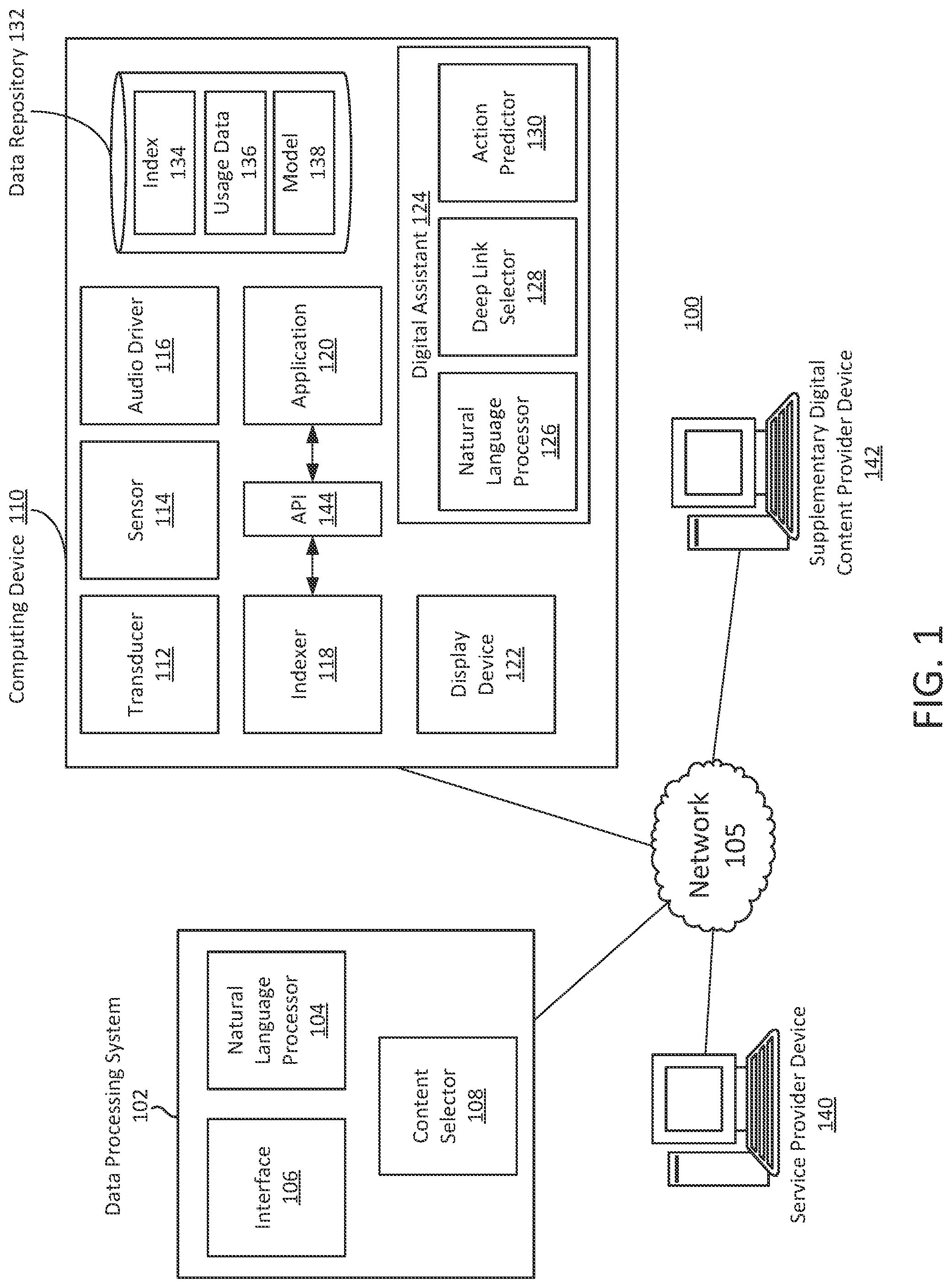 Patent US12327557 Figure 1 – Indexing application actions for voice-based execution