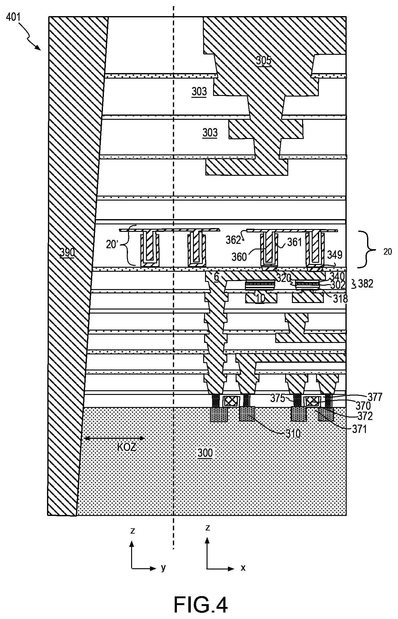 Patent US12327581 Figure 6 – Embedded memory IC's with power supply droop circuitry coupled to ferroelectric capacitors