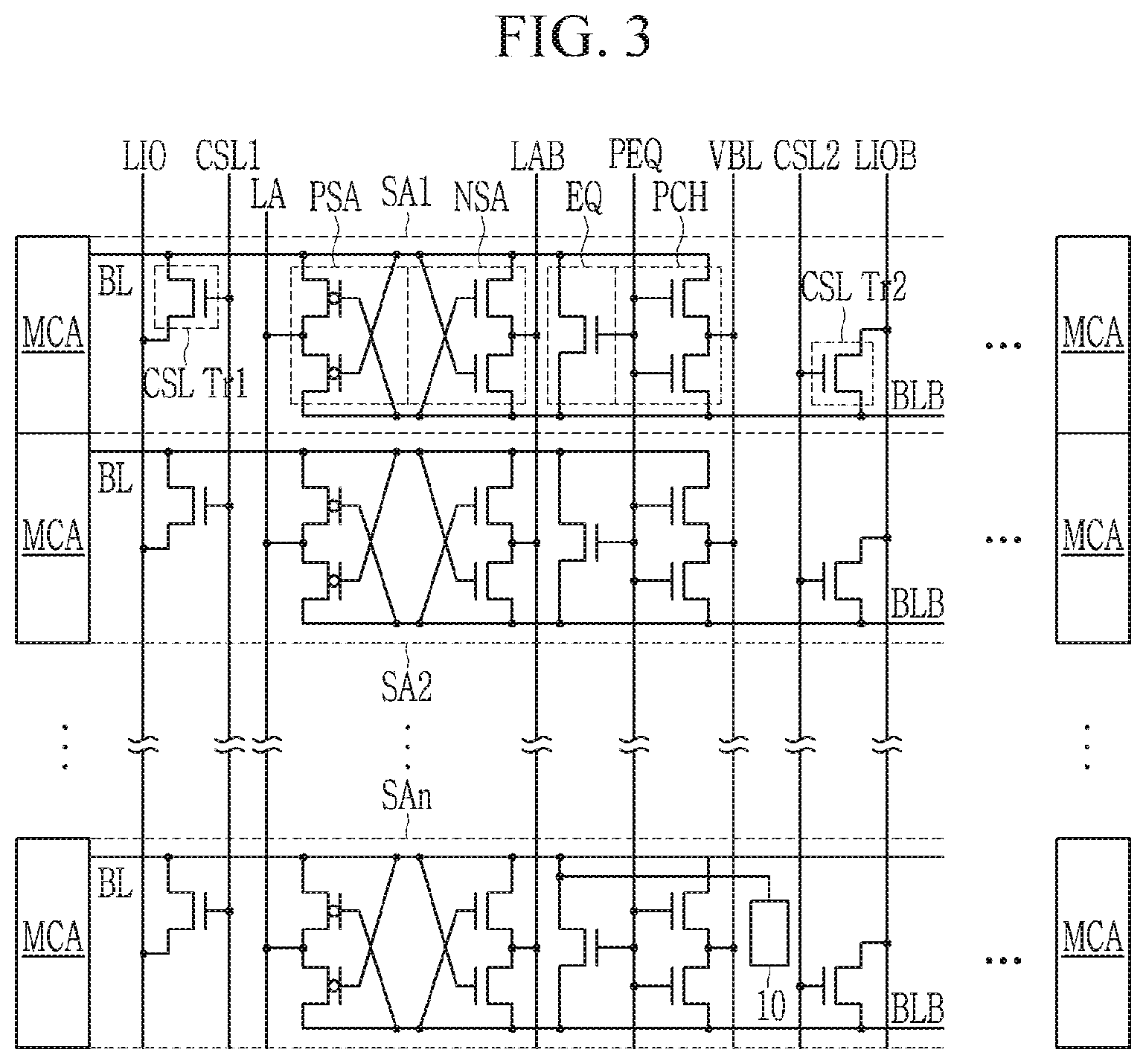 Patent US12327584 Figure 3 – Bit line sense amplifier of semiconductor memory device and semiconductor memory device having the same