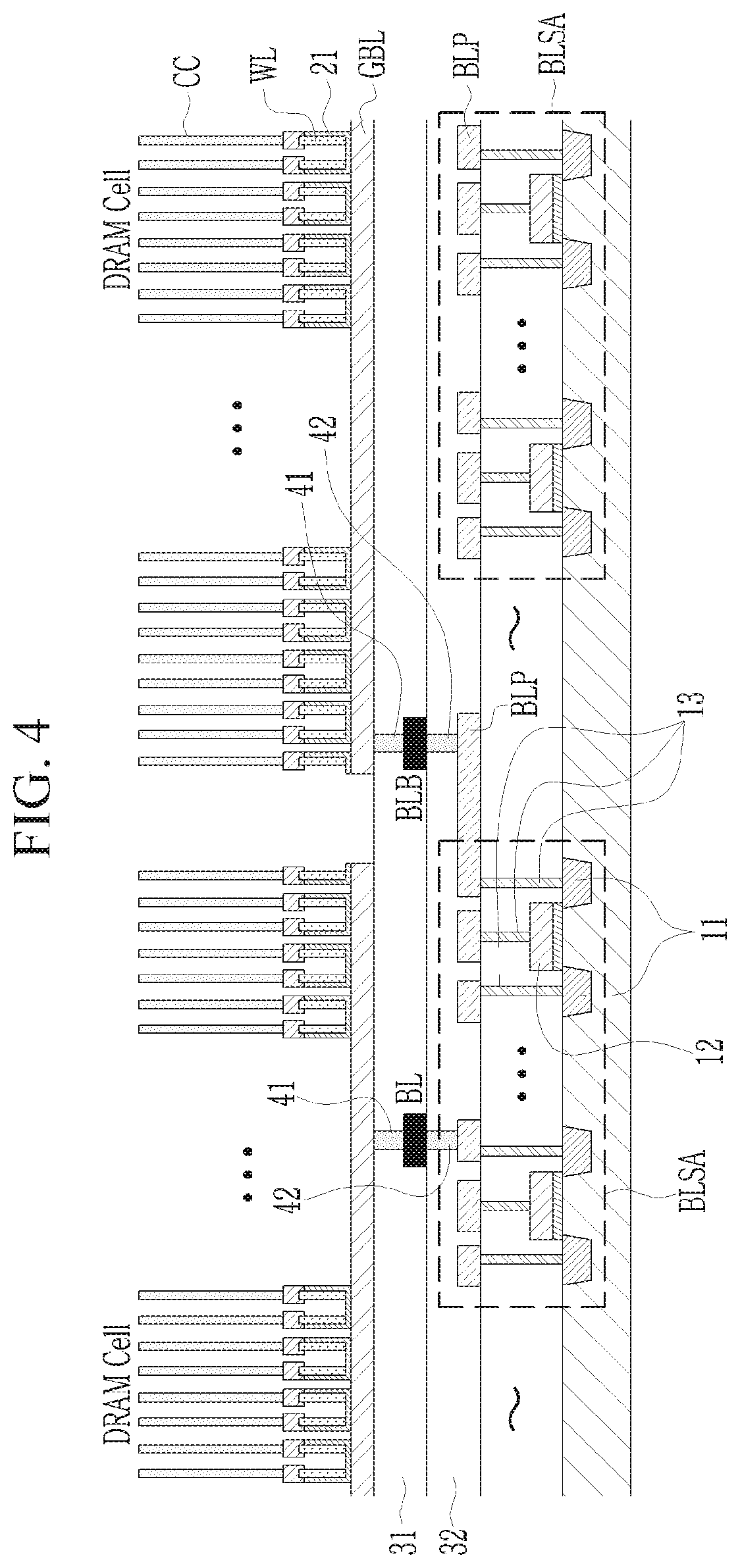 Patent US12327584 Figure 4 – Bit line sense amplifier of semiconductor memory device and semiconductor memory device having the same