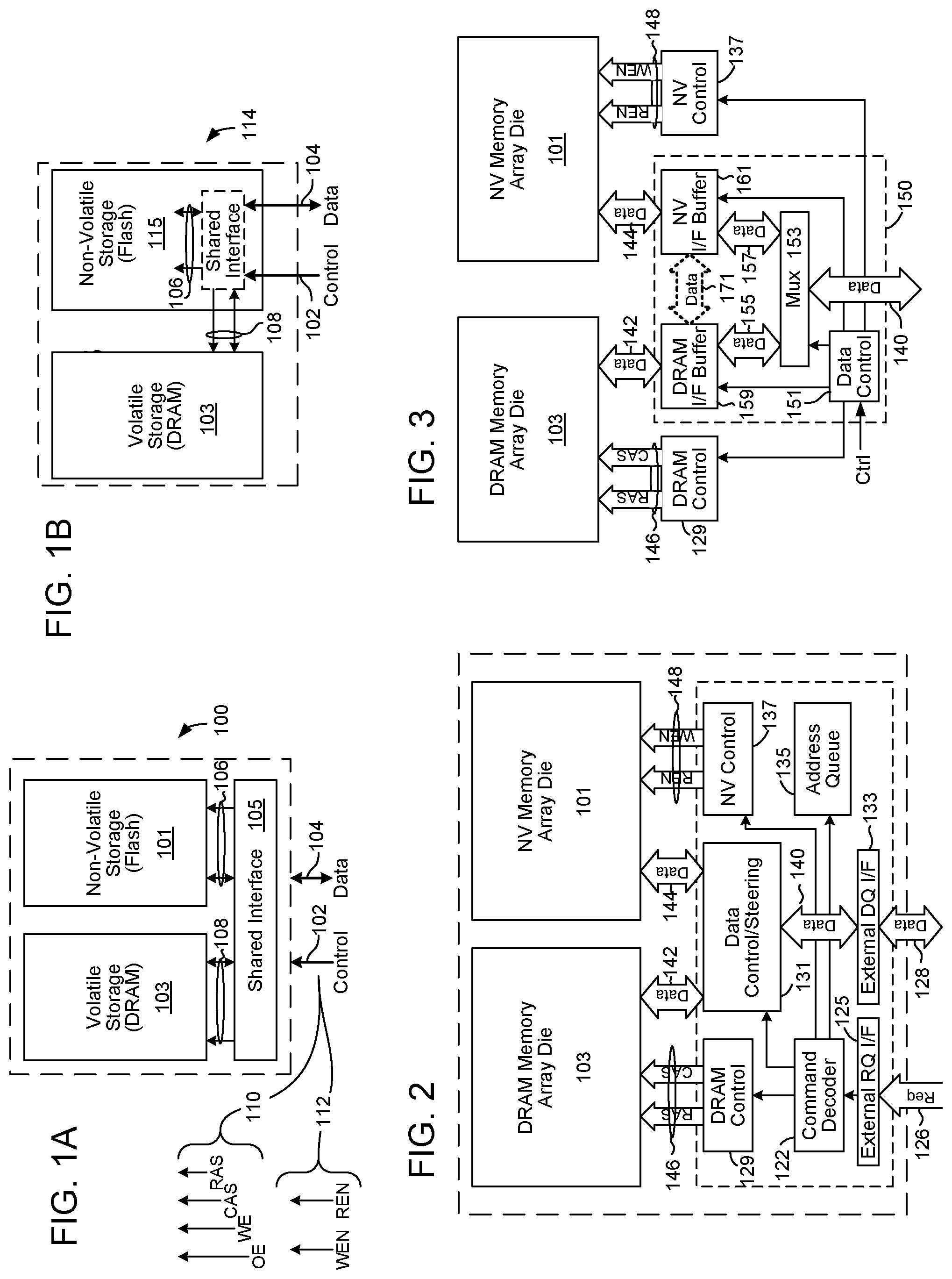 Patent US12327590 Figure 1 – Hybrid volatile and non-volatile memory device