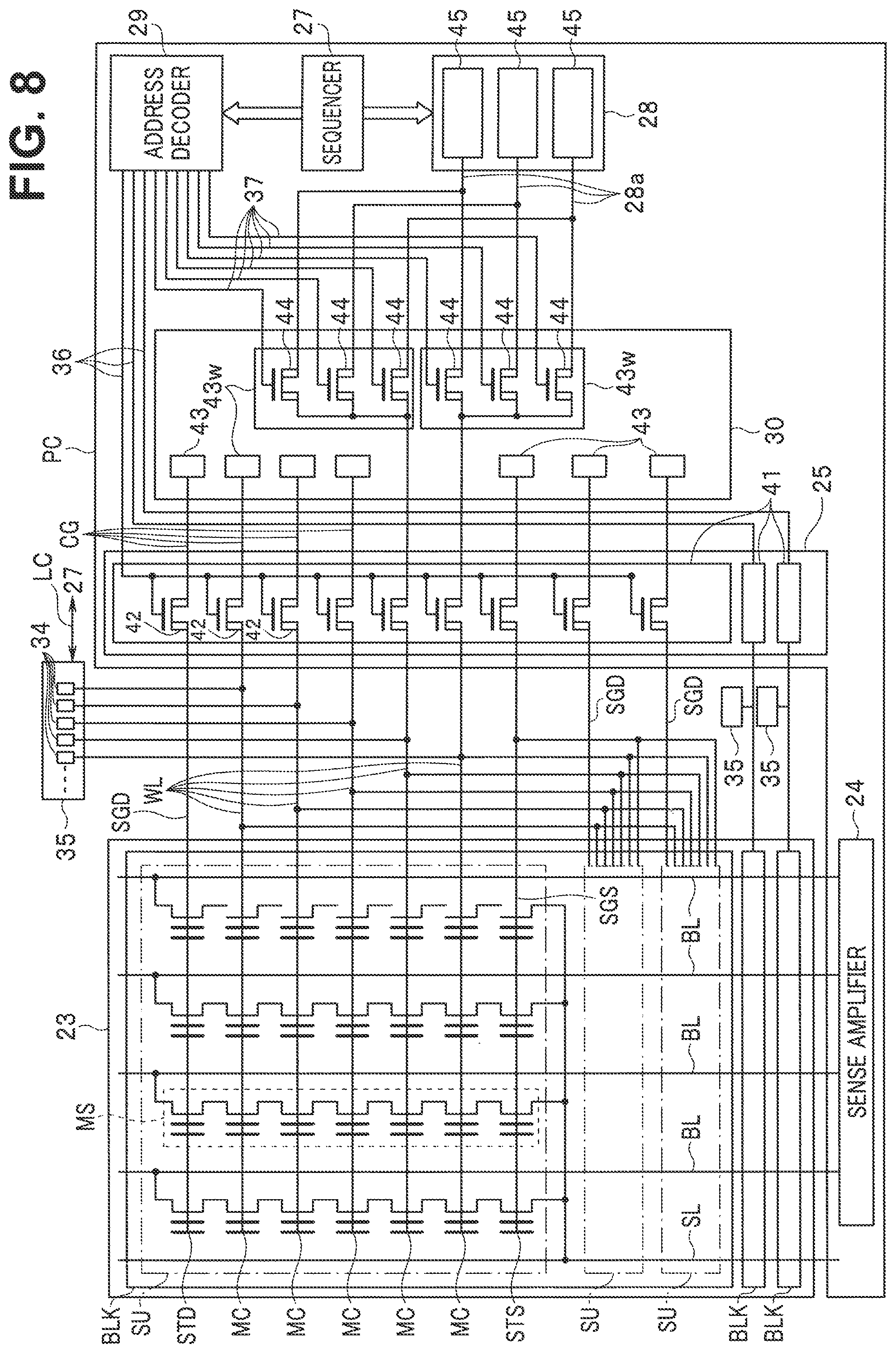 Patent US12327596 Figure 8 – Semiconductor storage device