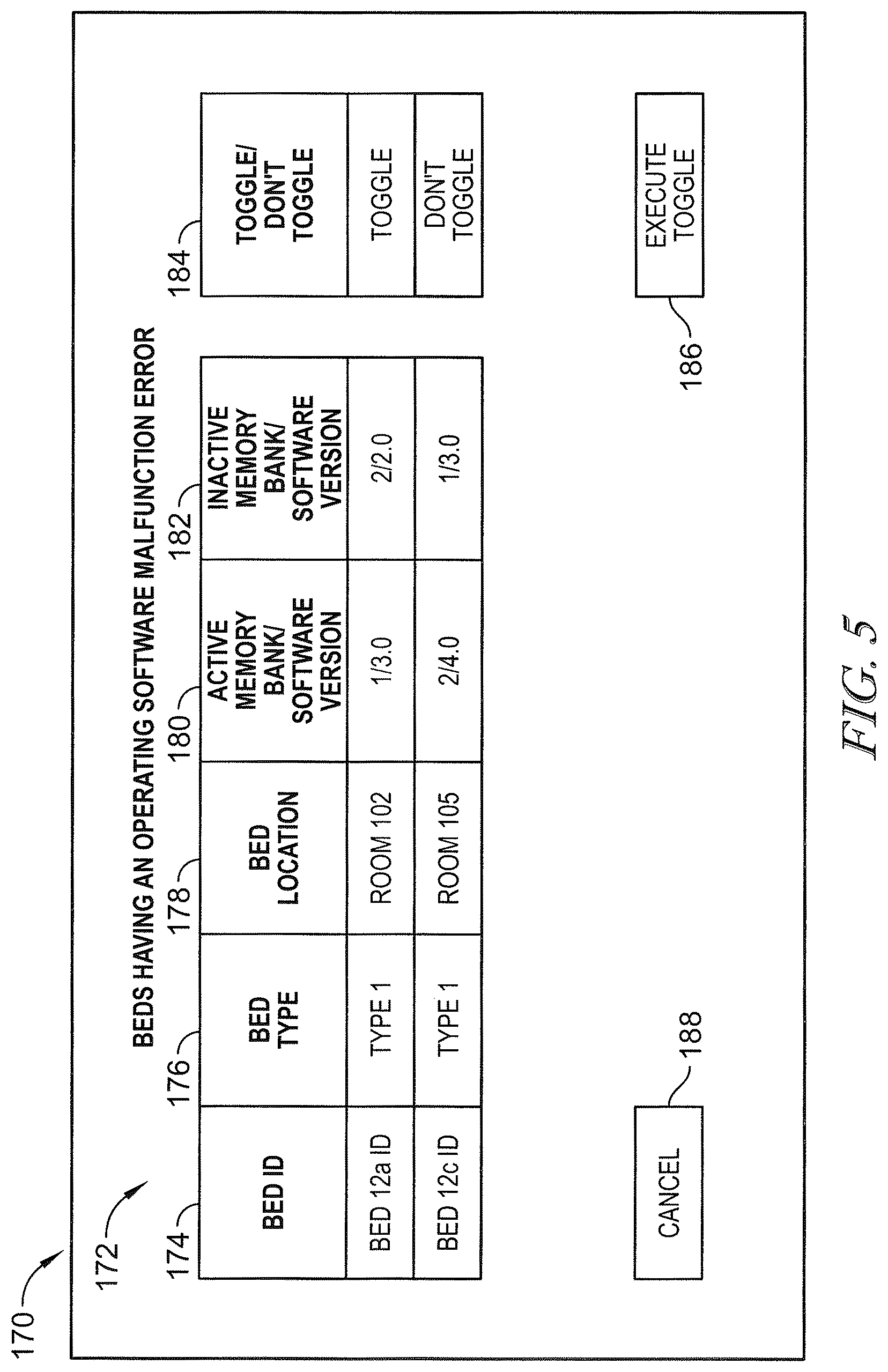 Patent US12327631 Figure 5 – Apparatus and method for updating software in a patient support apparatus using a memory toggle