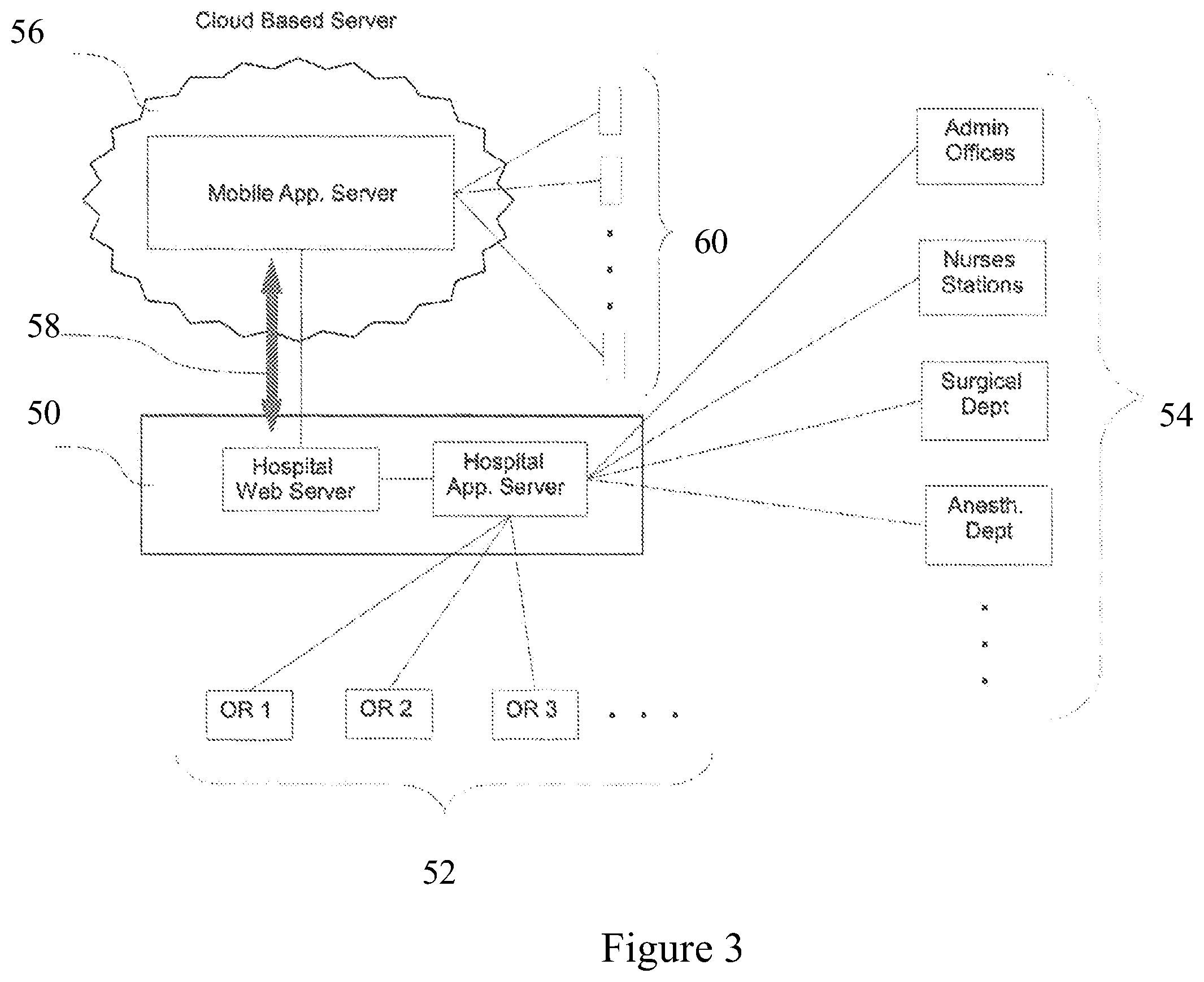 Patent US12327634 Figure 3 – Operating room management system with mobile application