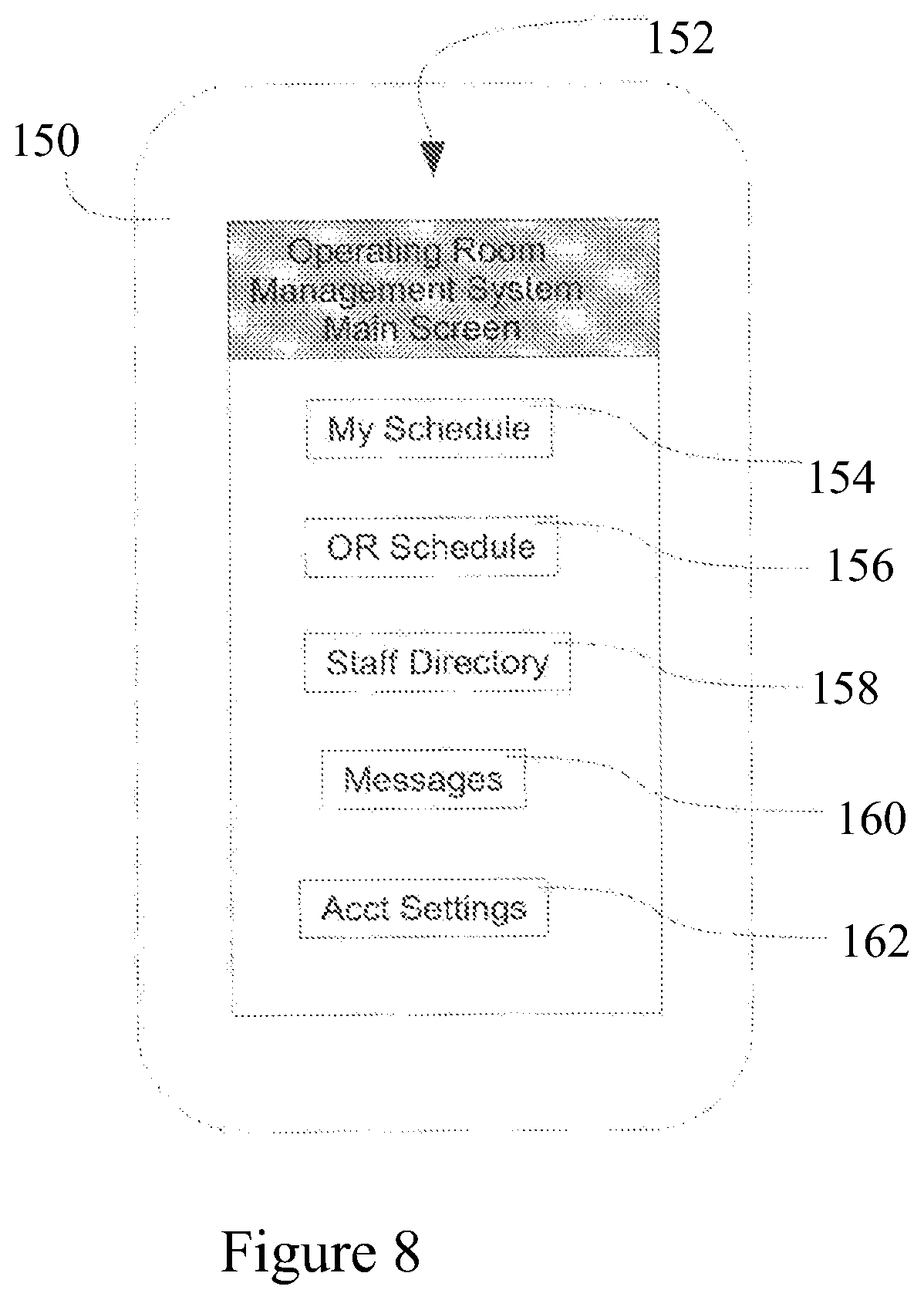 Patent US12327634 Figure 11 – Operating room management system with mobile application