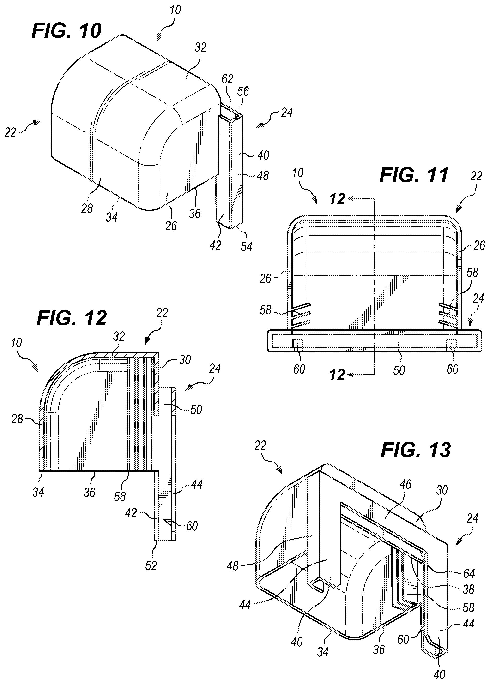 Patent US12327668 Figure 5 – Universal cap for arrester brackets