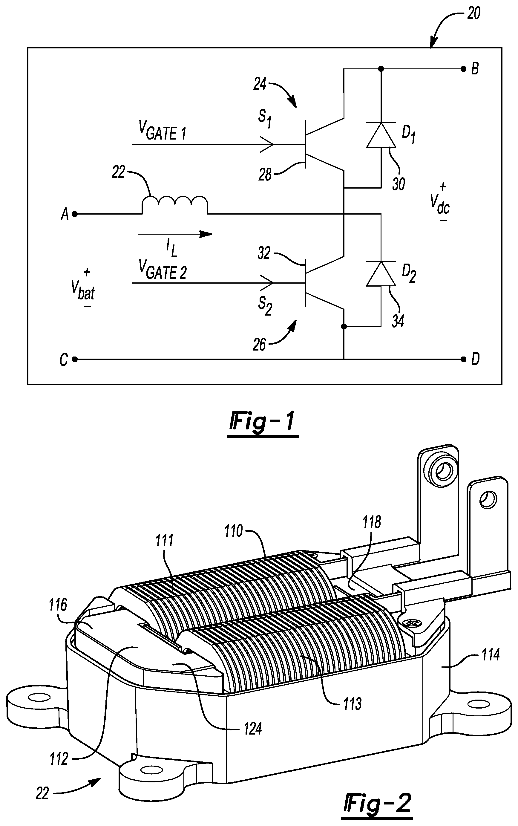 Patent US12327669 Figure 1 – Power inductor with variable width air gap