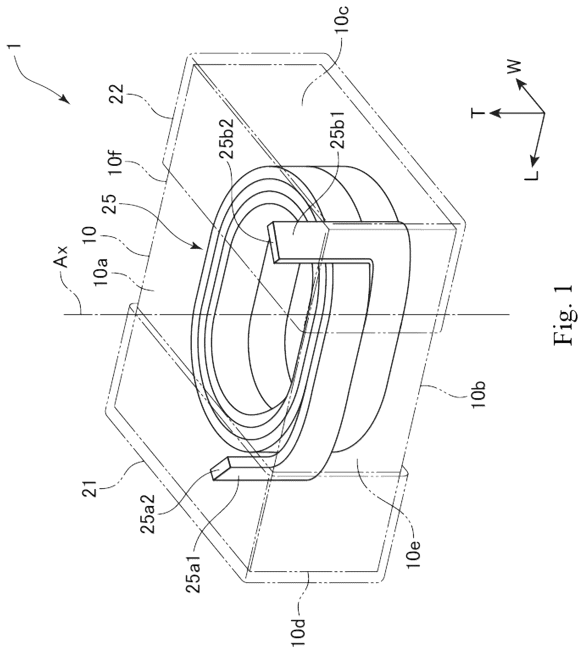 Patent US12327671 — Coil component, circuit board, and electronic device — Figure 1