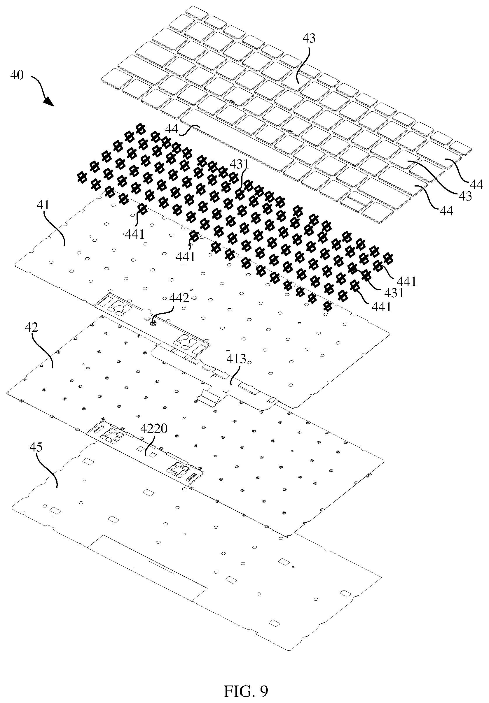 Patent US12327697 Figure 8 – Keyboard and electronic device