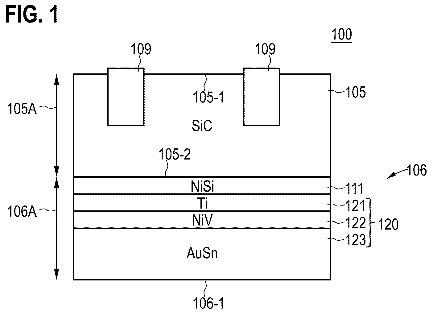 Patent US12327727 Figure 1 – Chip with a silicon carbide substrate