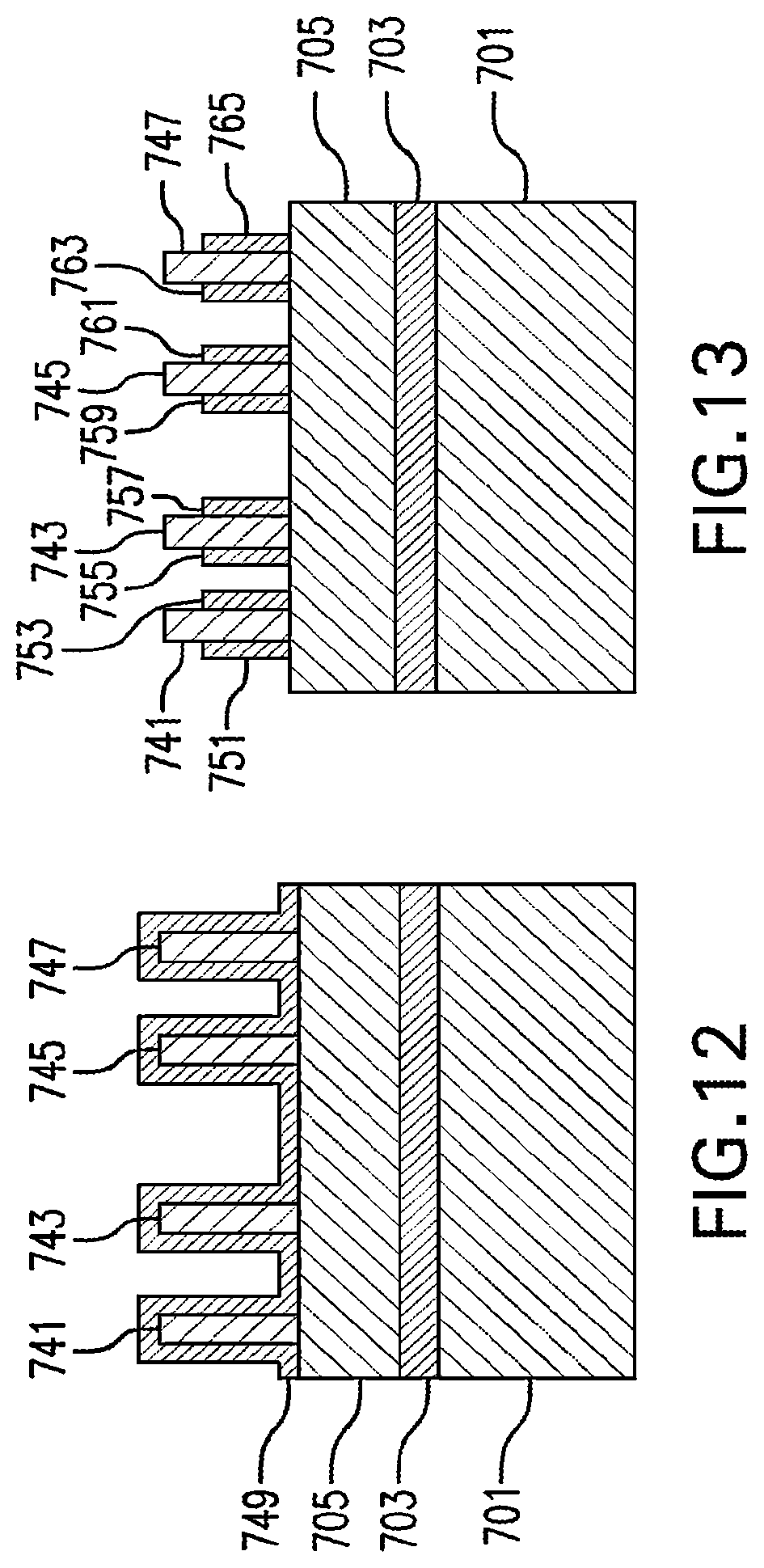 Patent US12327730 Figure 8 – Two-color self-aligned double patterning (SADP) to yield static random access memory (SRAM) and dense logic
