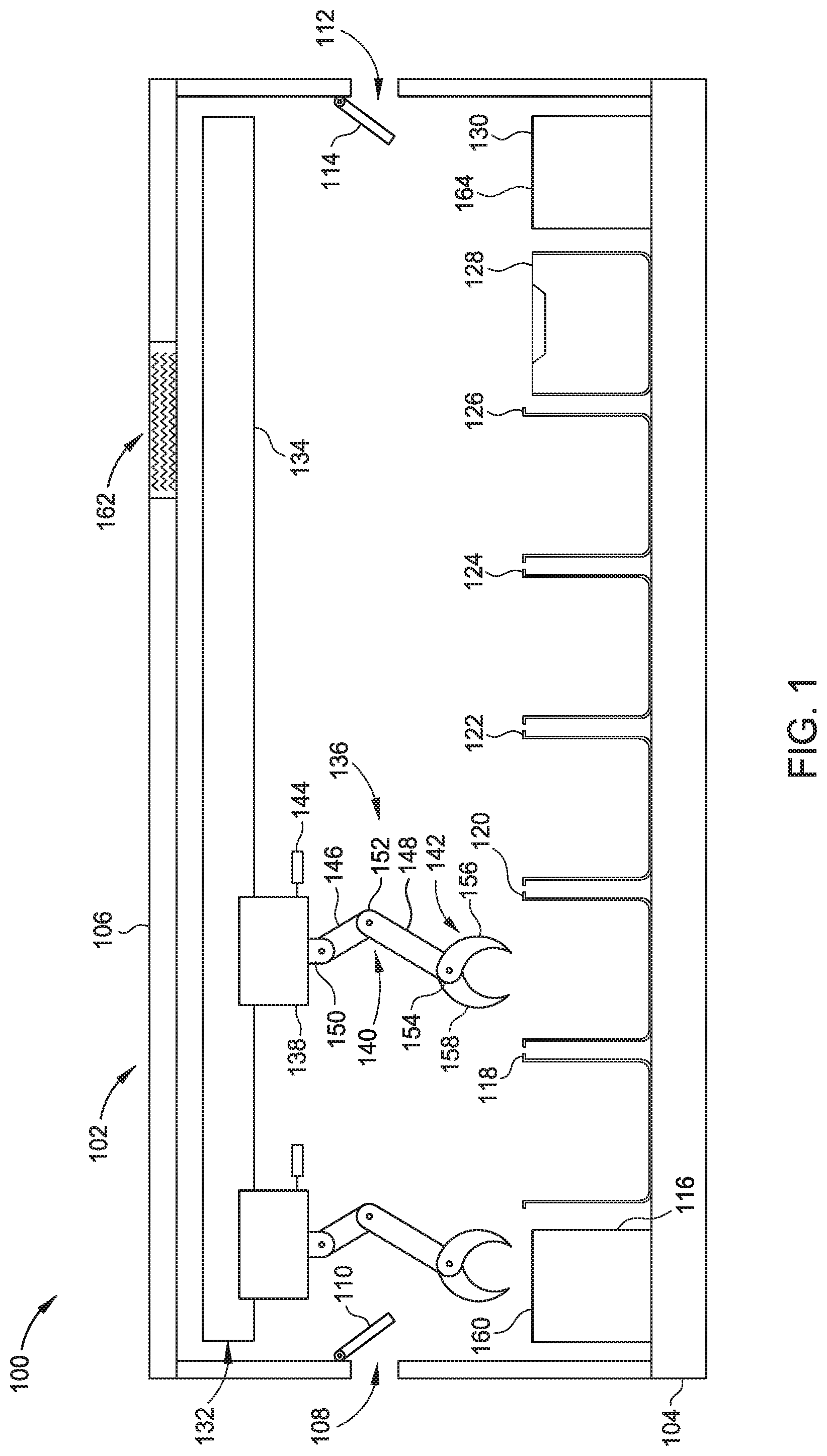 Patent US12327738 Figure 1 – Integrated semiconductor part cleaning system