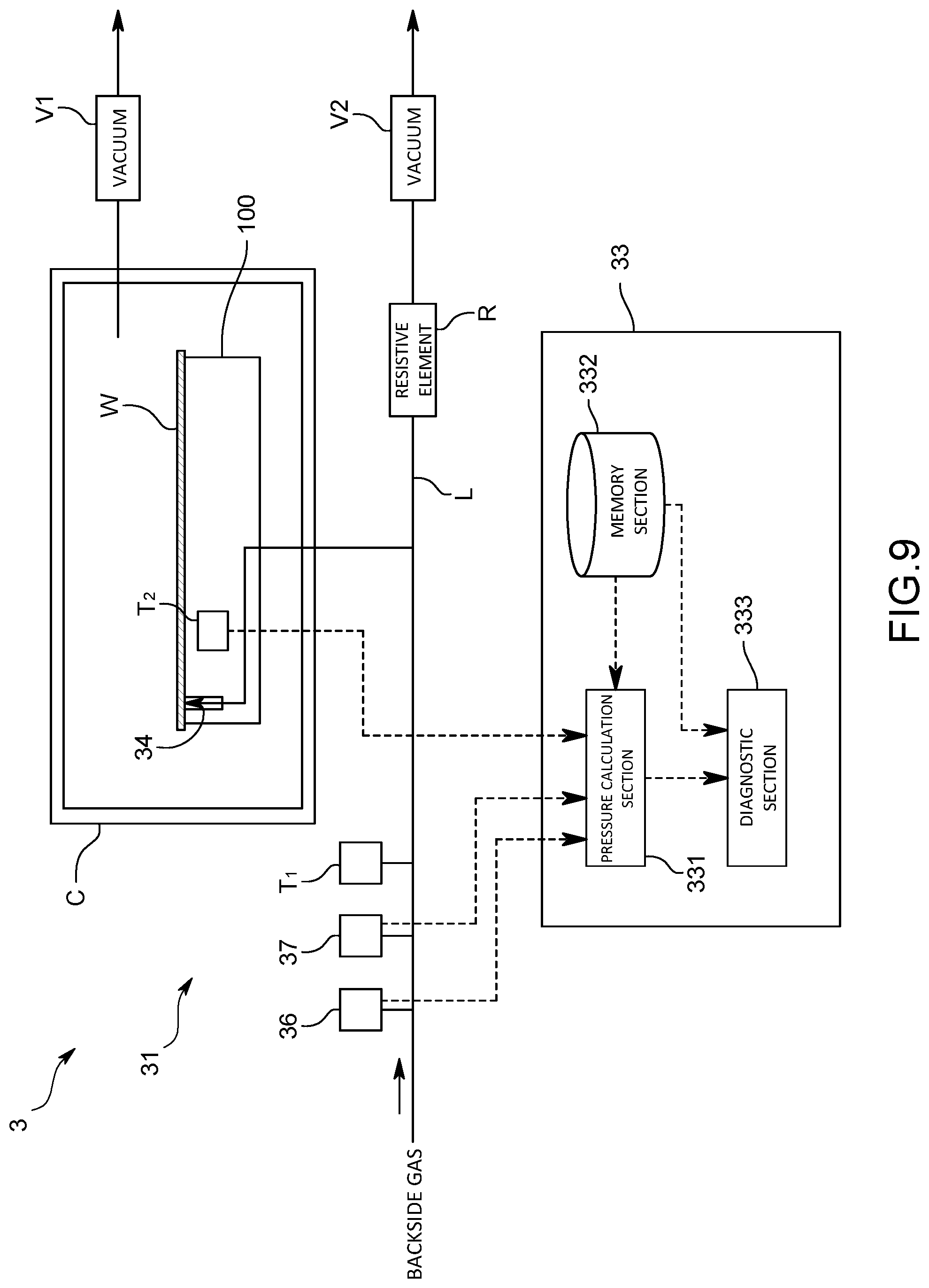 Patent US12327750 Figure 9 – Electrostatic chuck device, pressure calculation method and program