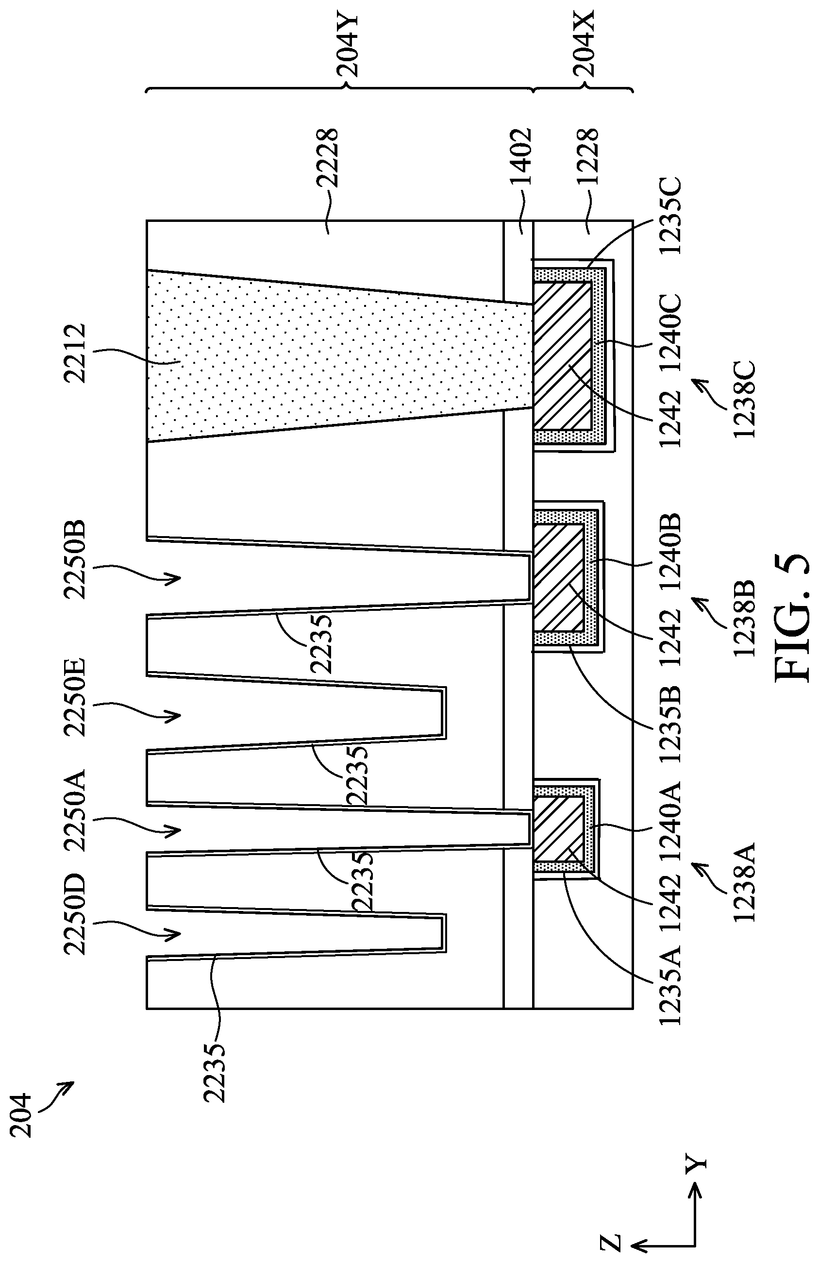 Patent US12327760 Figure 6 – Interconnect structures having varied materials