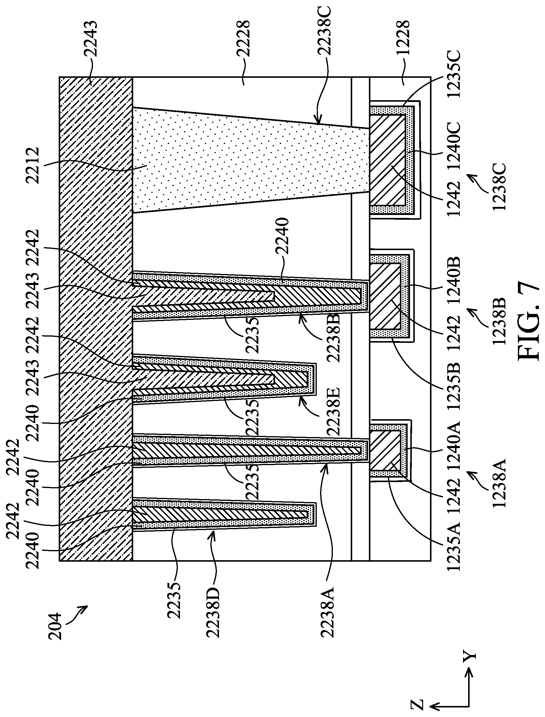 Patent US12327760 Figure 8 – Interconnect structures having varied materials