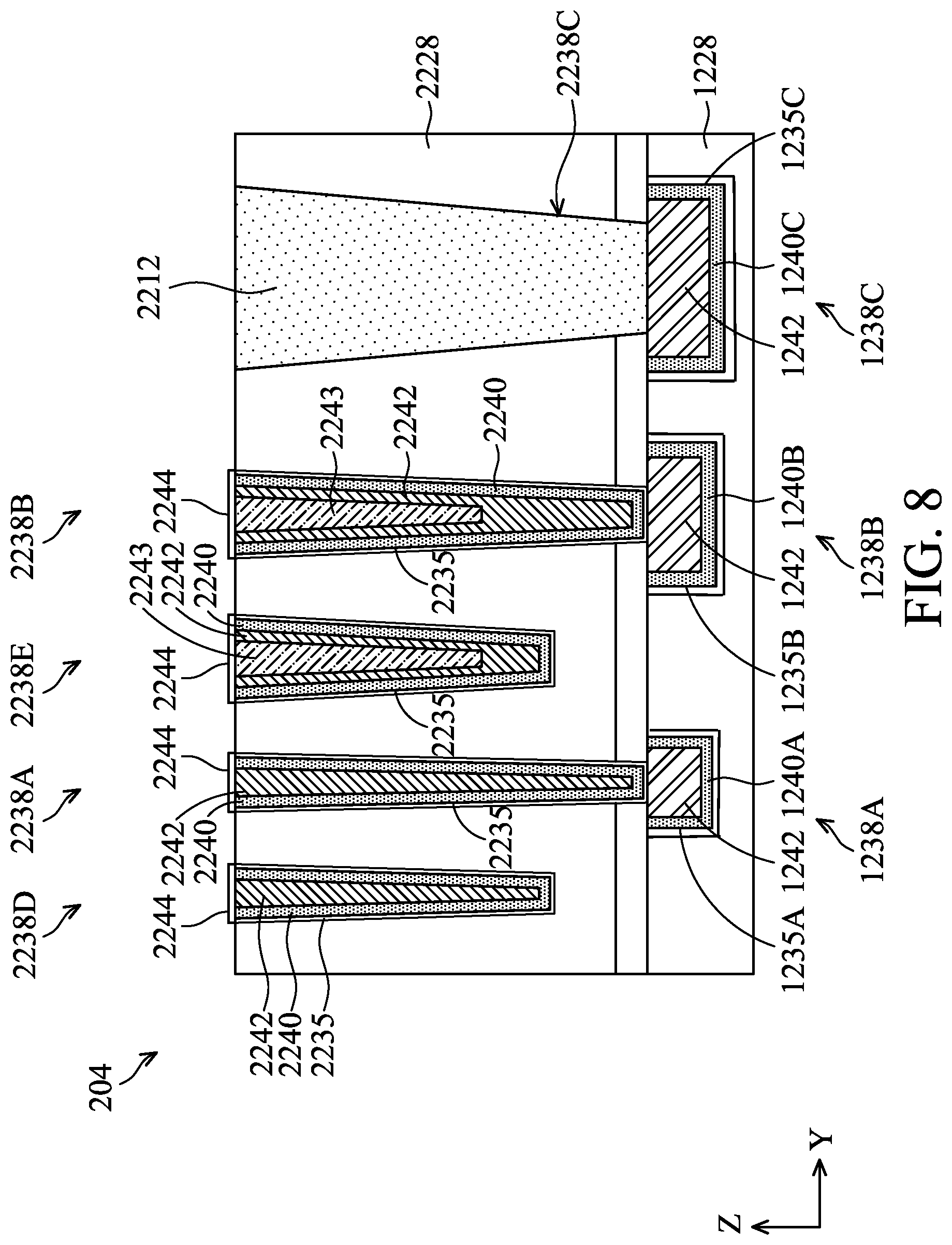 Patent US12327760 Figure 9 – Interconnect structures having varied materials