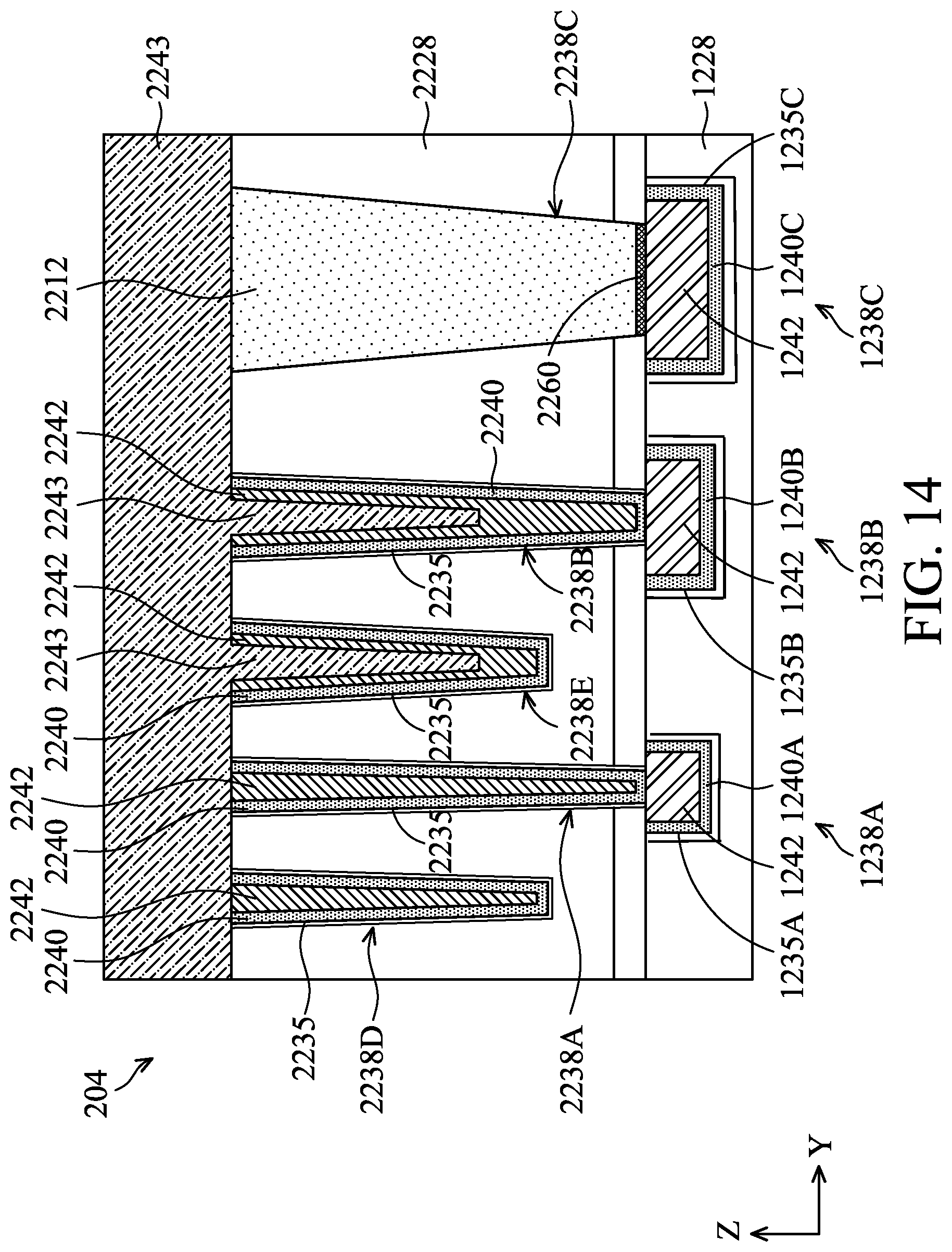 Patent US12327760 Figure 15 – Interconnect structures having varied materials