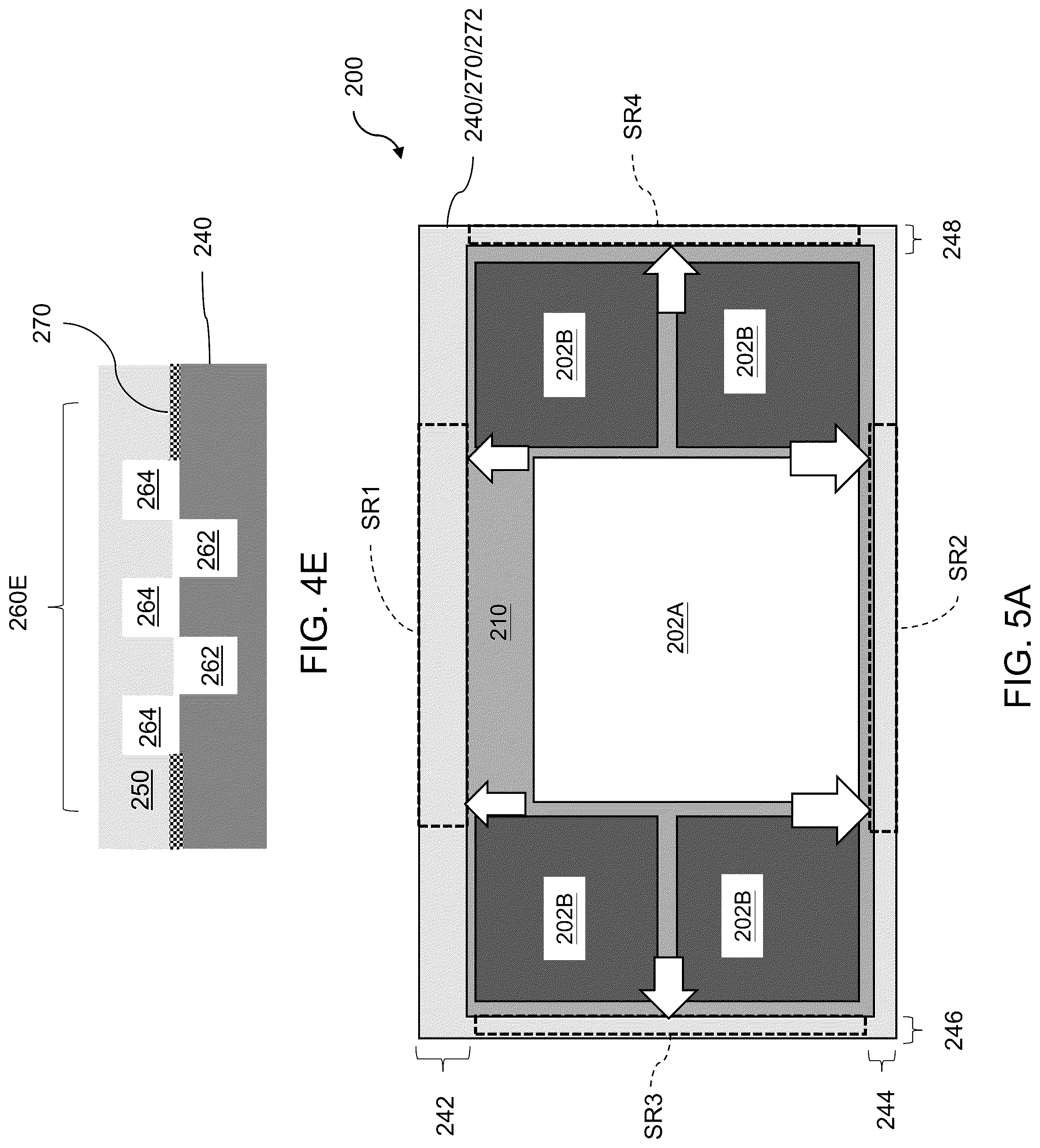 Patent US12327772 Figure 5 – Semiconductor package including stress-reduction structures and methods of forming the same
