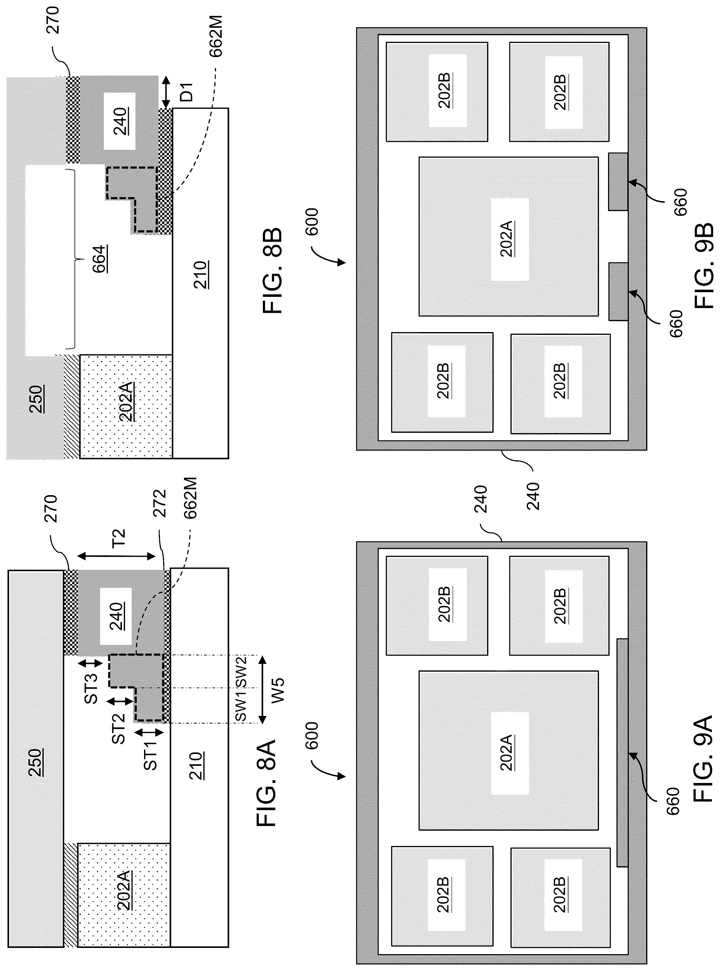 Patent US12327772 Figure 10 – Semiconductor package including stress-reduction structures and methods of forming the same