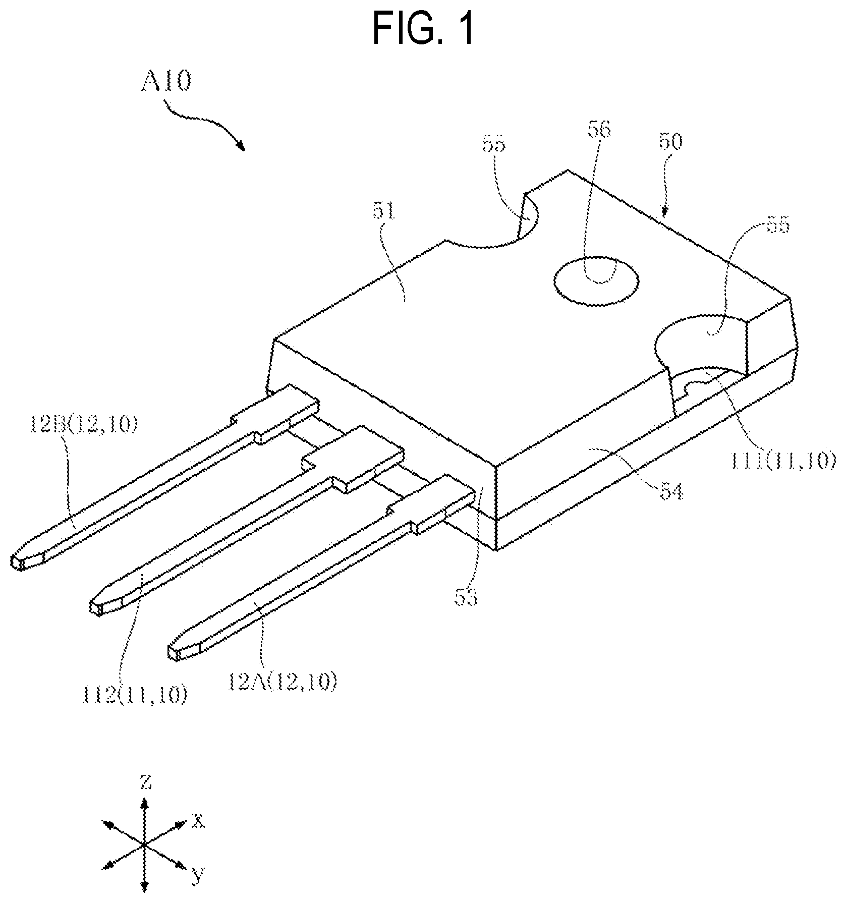 Patent US12327780 Figure 1 – Semiconductor device including a lead and a sealing resin