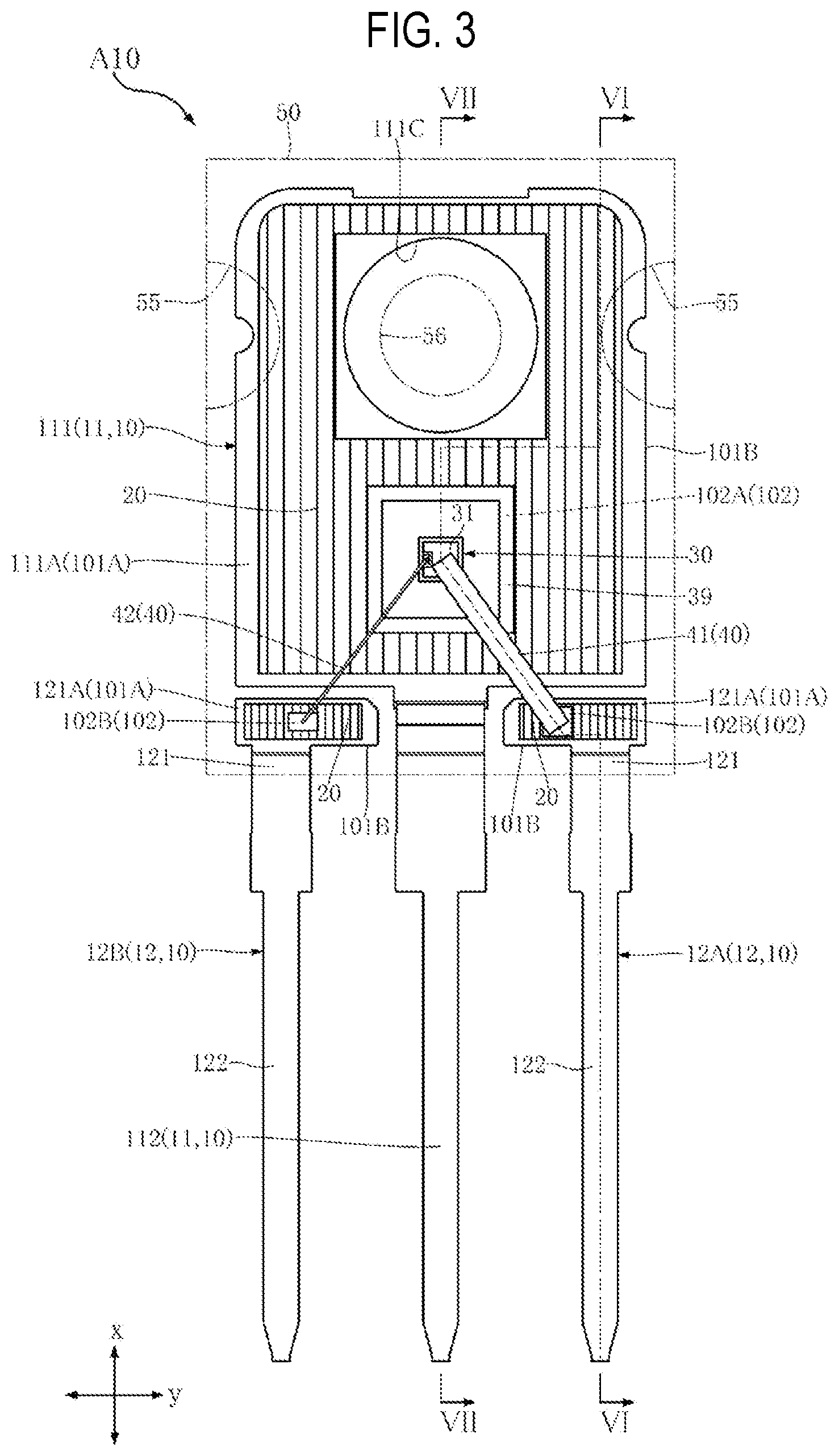 Patent US12327780 Figure 3 – Semiconductor device including a lead and a sealing resin
