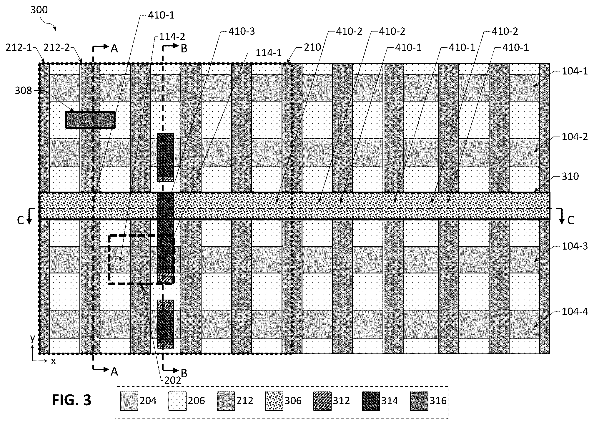 Patent US12327791 Figure 3 – Integrated circuit structures with gate cuts above buried power rails