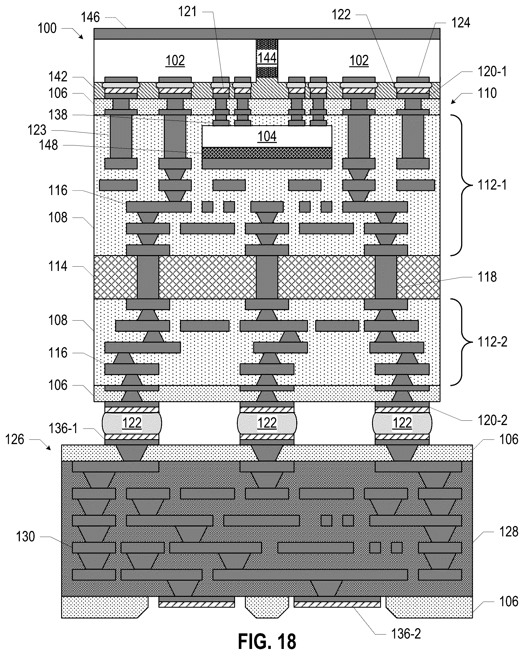 Patent US12327797 Figure 10 – Microelectronic structures including glass cores
