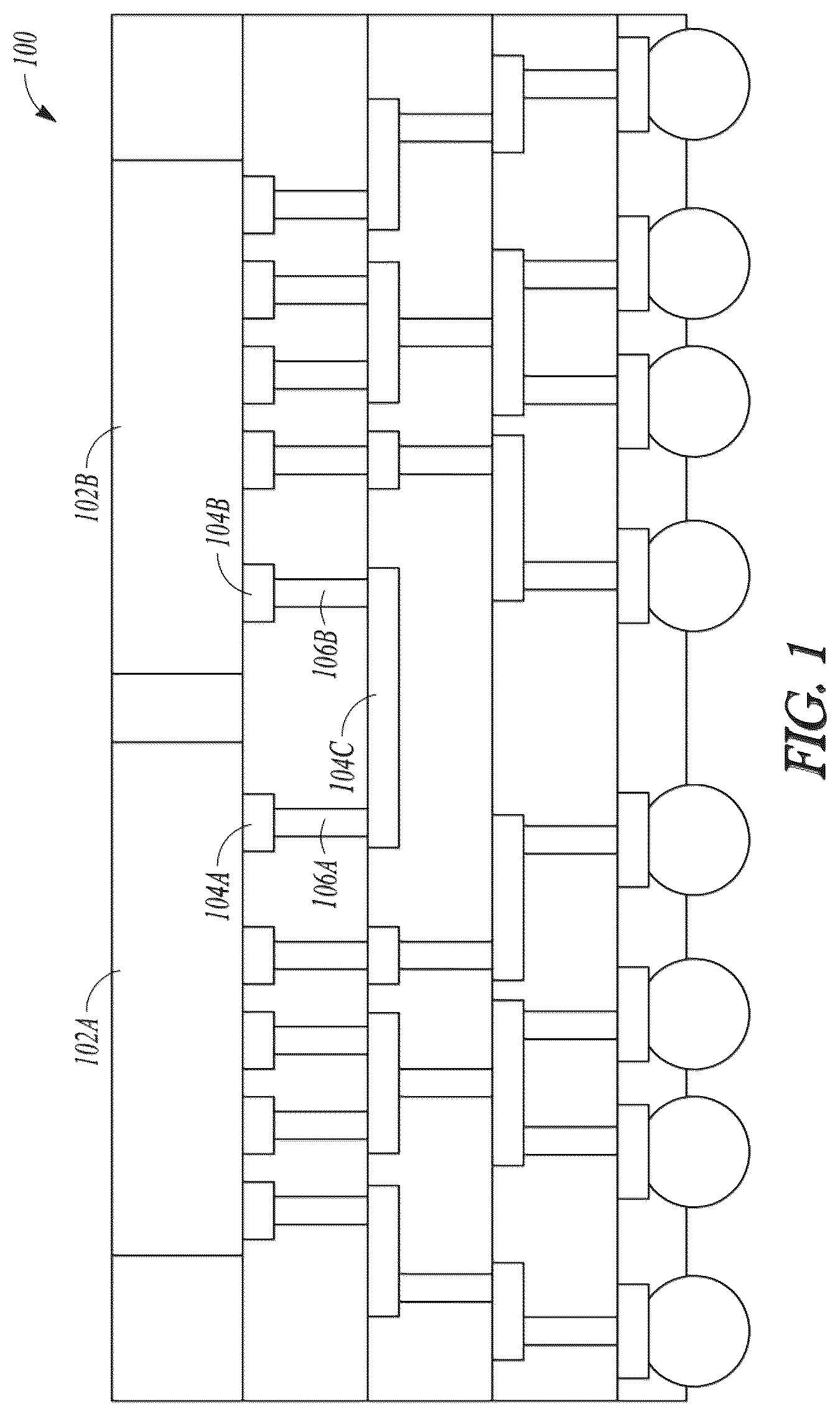 Patent US12327807 Figure 1 – High density substrate routing in package