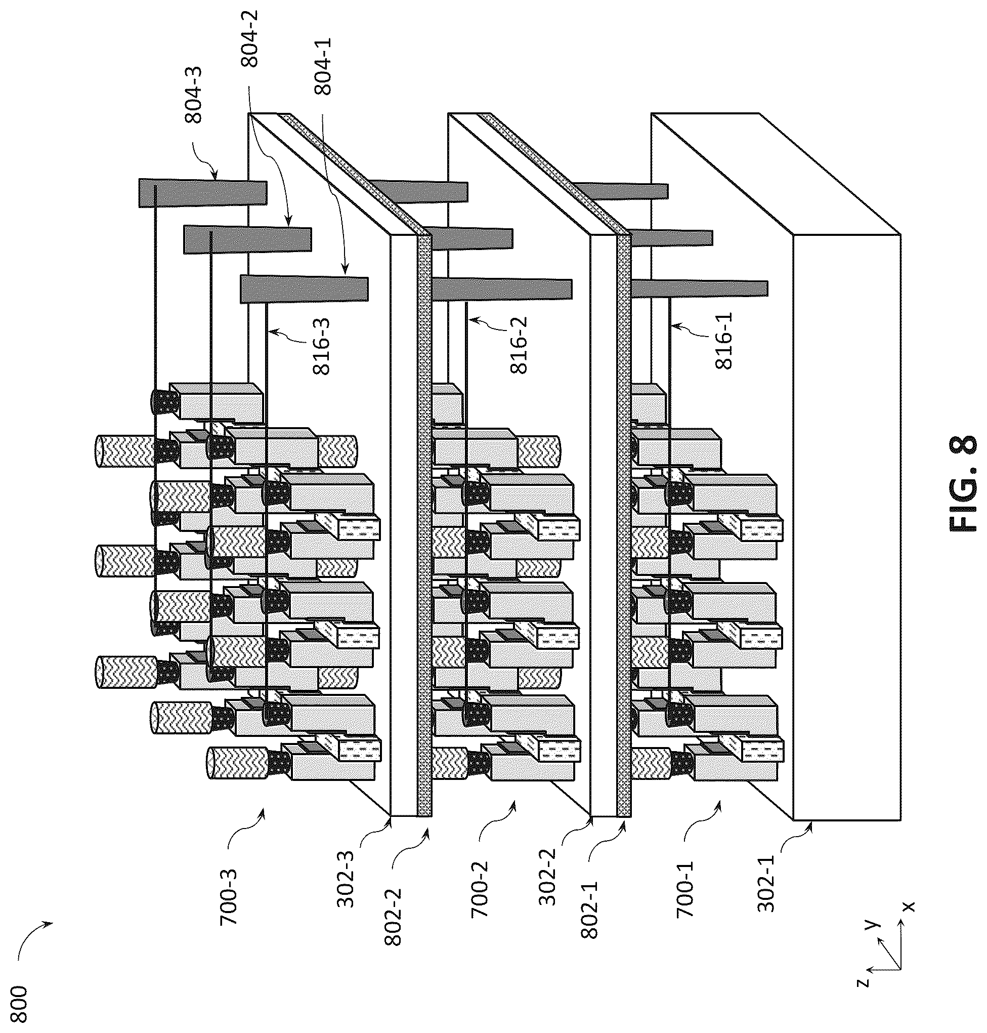 Patent US12327809 Figure 7 – Vertically stacked and bonded memory arrays